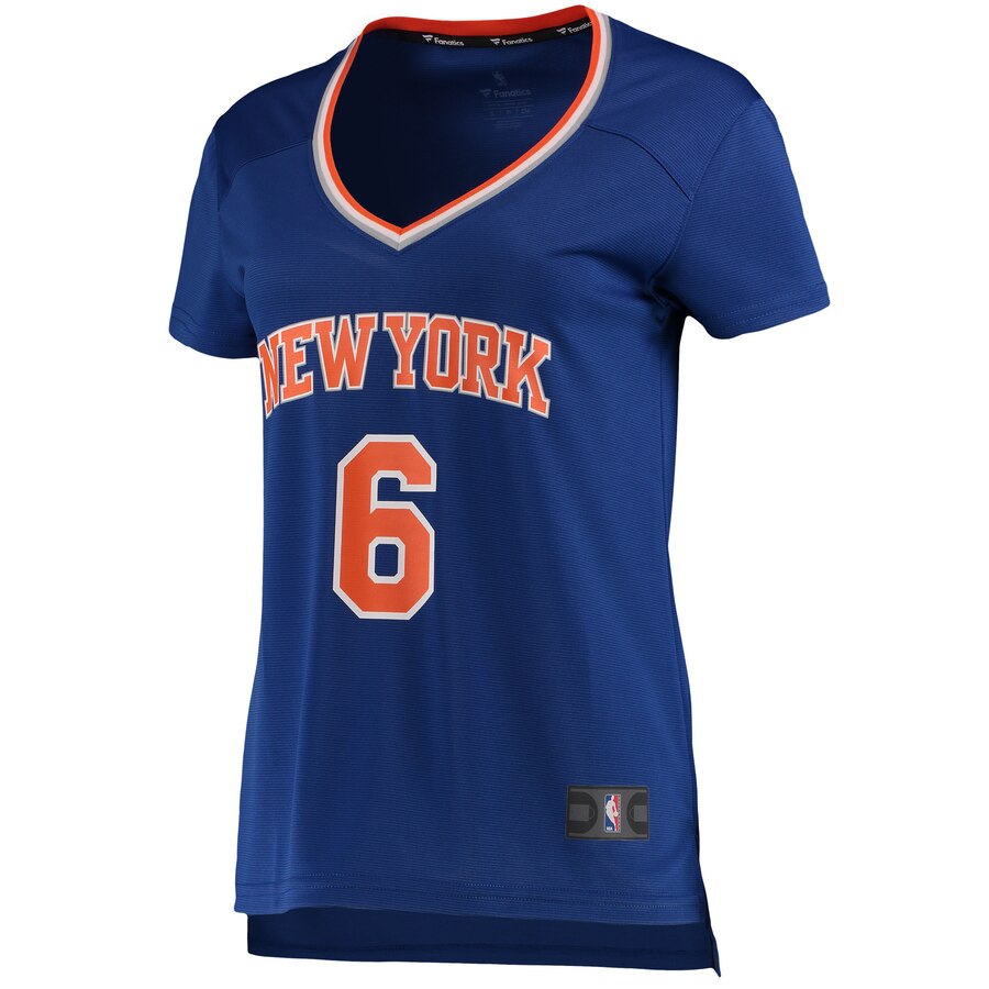 Alternative view of Kristaps Porzingis New York Knicks Fanatics Branded Women's Fast Break Replica Basketball Jersey Royal - Icon Edition