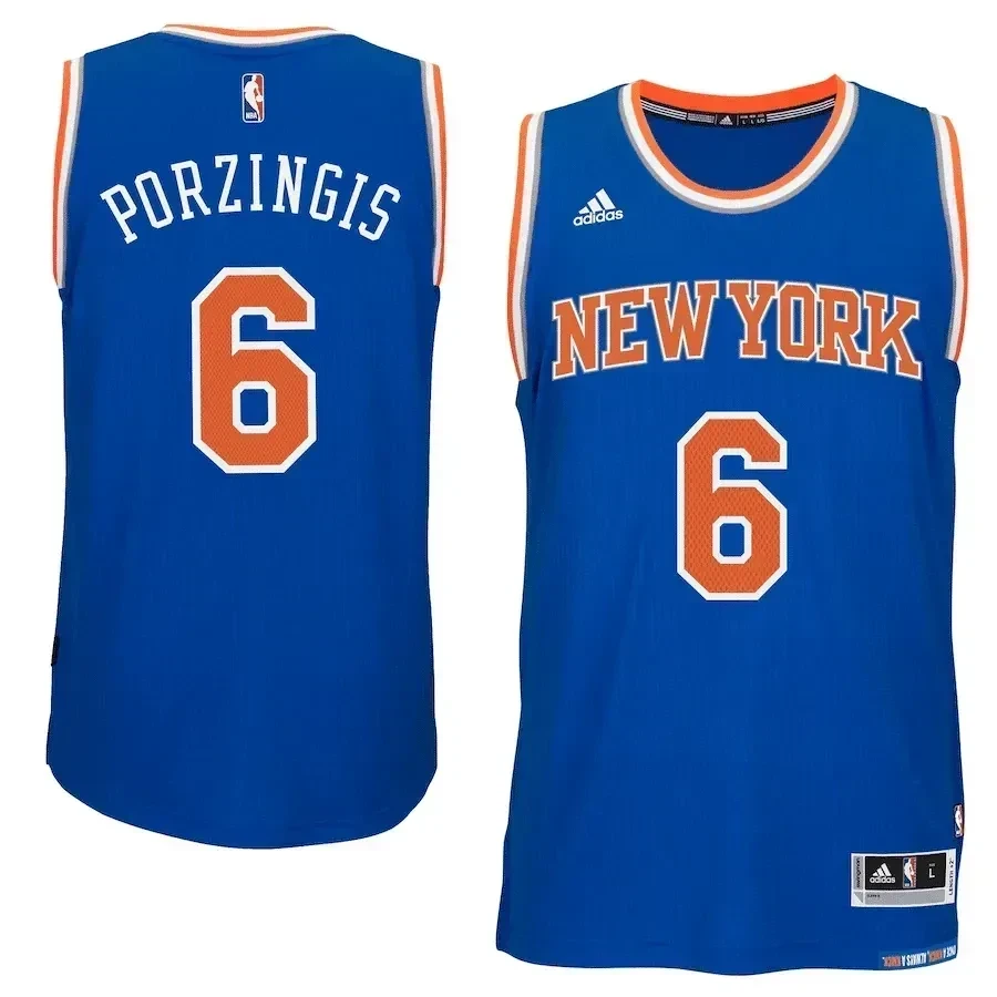 Kristaps Porzingis New York Knicks Swingman Basketball Jersey - Royal - JS353 