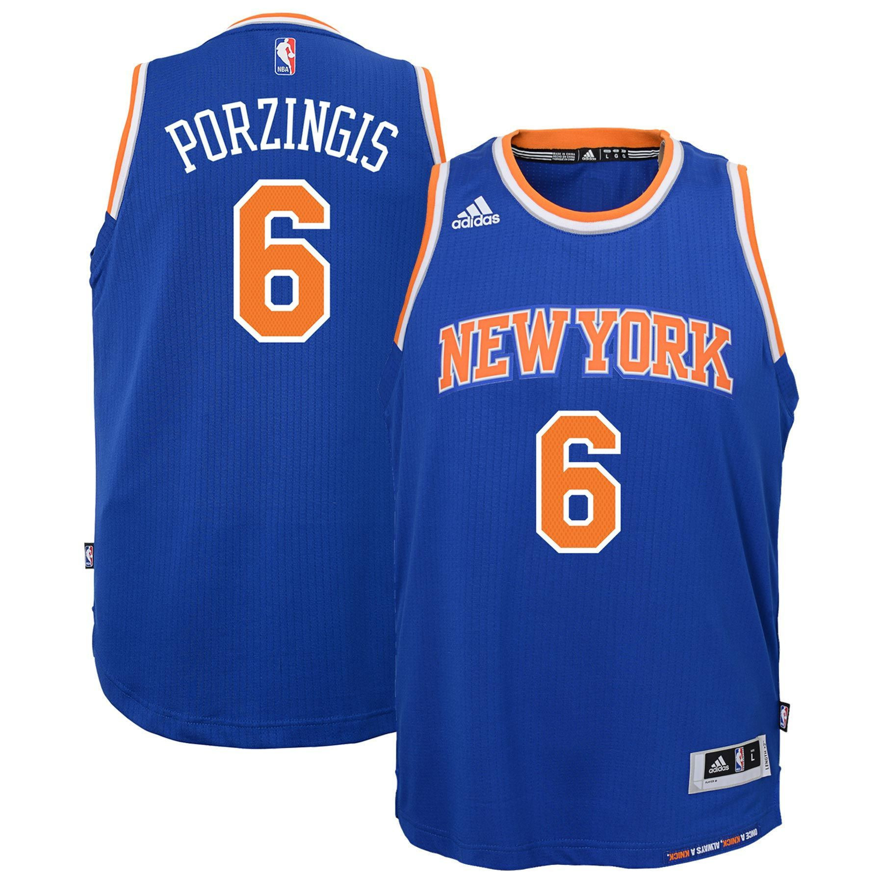Kristaps Porzingis New York Knicks Youth Road 2014-2015 Swingman Basketball Jersey - Blue - JS723 