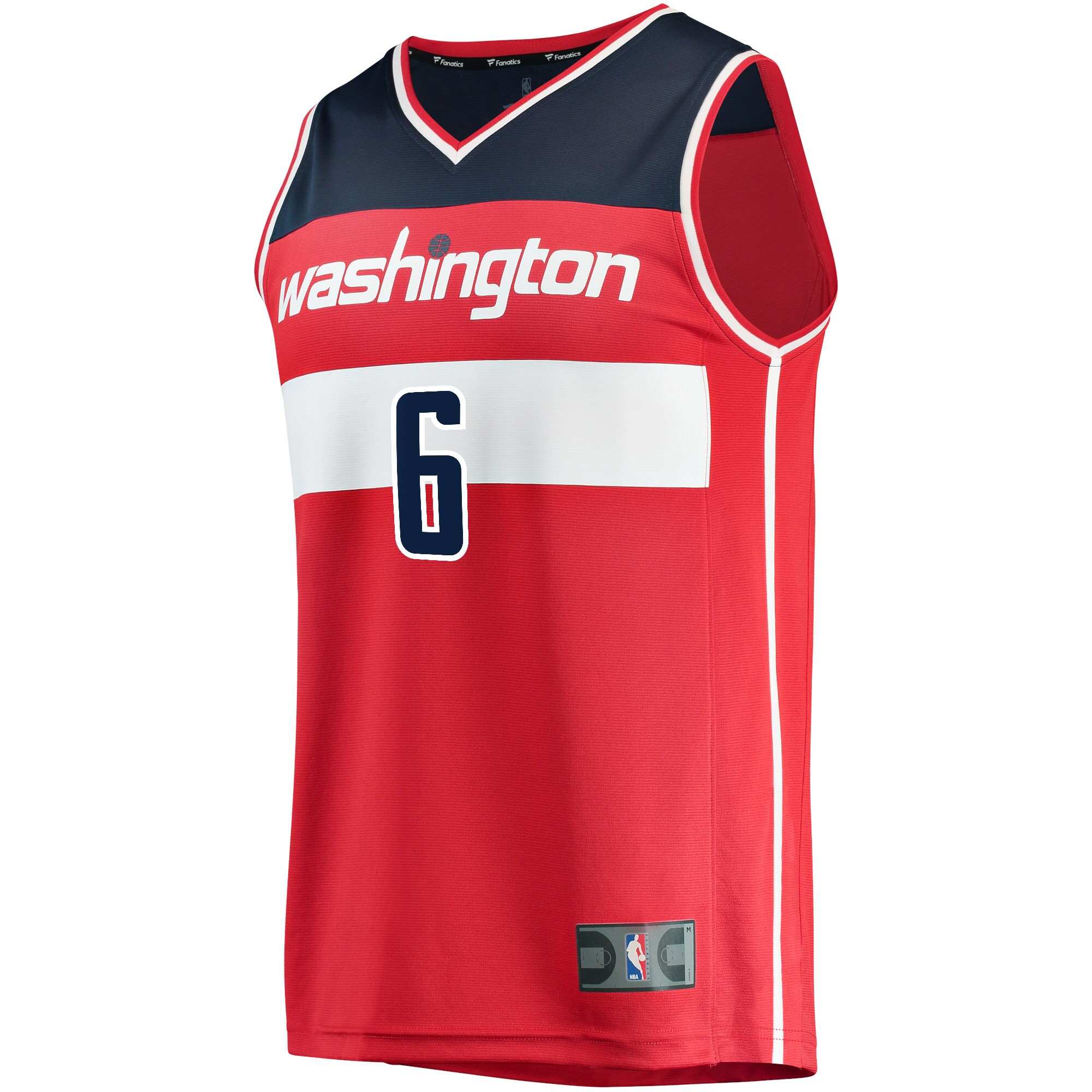 Alternative view of Kristaps Porzingis Washington Wizards Fanatics Fast Break Replica Basketball Jersey - Icon Edition - Red