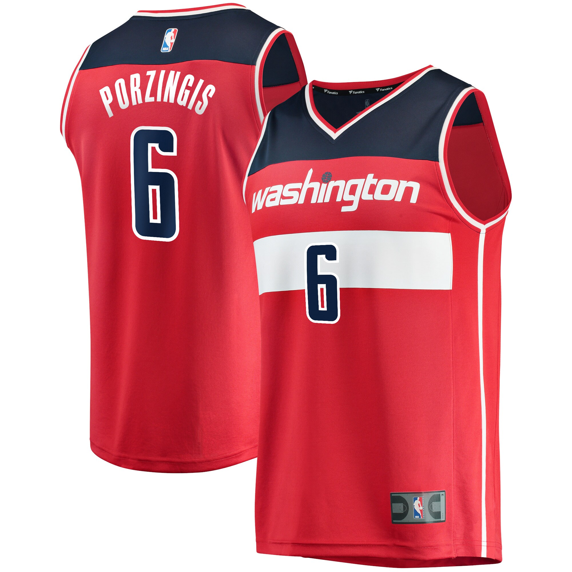 Kristaps Porzingis Washington Wizards Fanatics Fast Break Replica Basketball Jersey - Icon Edition - Red