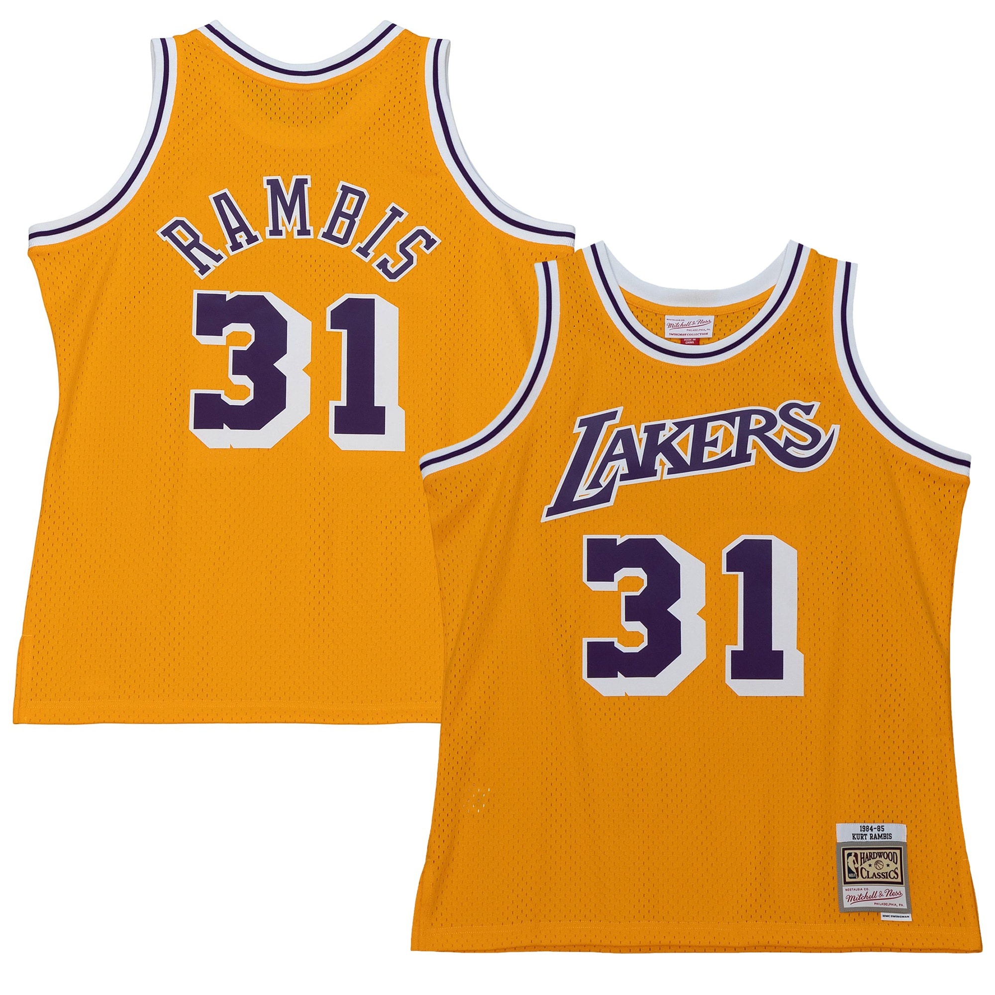 Kurt Rambis Los Angeles Lakers Mitchell & Ness 1984/85 Swingman Basketball Jersey - Gold