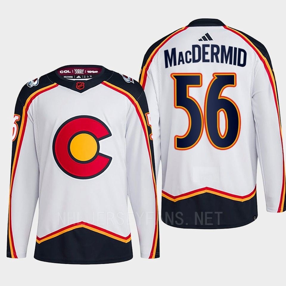 Kurtis MacDermid 56 Reverse Retro 2.0 2022 Colorado Avalanche White Hockey Jersey Primegreen - JS940 