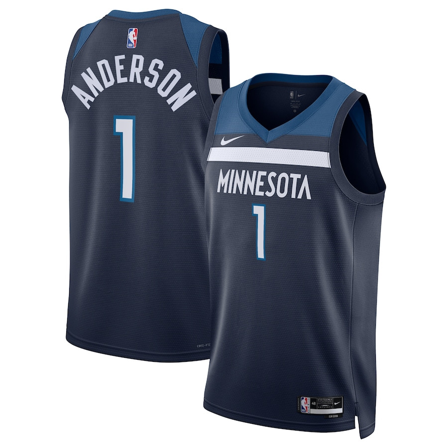 Kyle Anderson 1 Minnesota Timberwolves Unisex Swingman Basketball Jersey - Icon Edition - Navy - JS157 