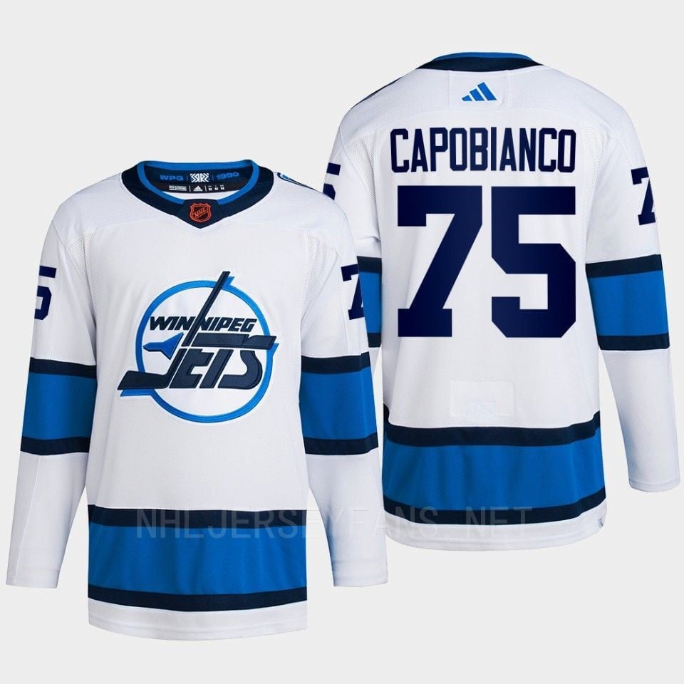 Kyle Capobianco 75 Reverse Retro 2.0 2022 Winnipeg Jets White Hockey Jersey Primegreen - JS753 
