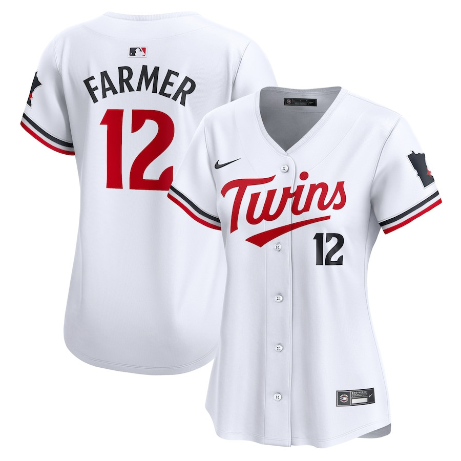 Kyle Farmer 12 Minnesota Twins Women Home Limited Player Baseball Jersey - White 