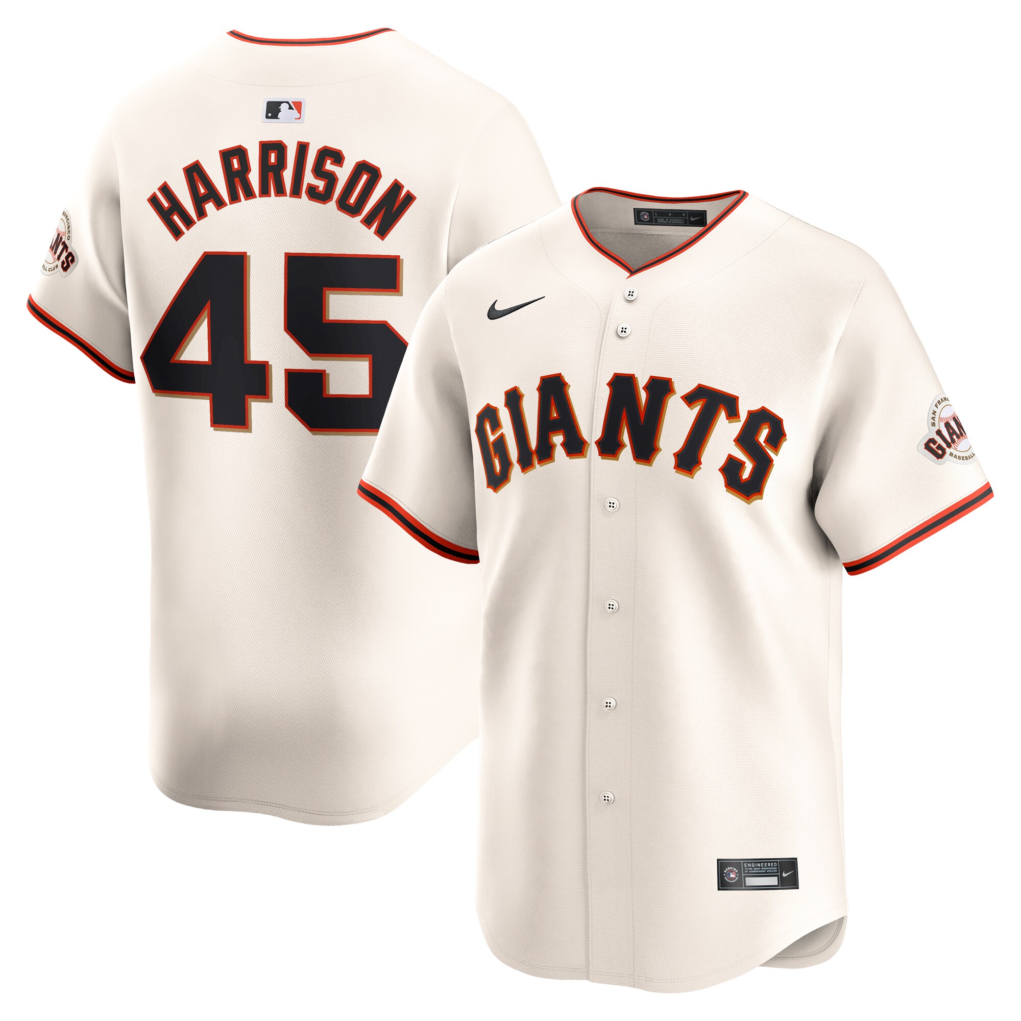 Kyle Harrison San Francisco Giants Home Limited Player Baseball Jersey - Cream