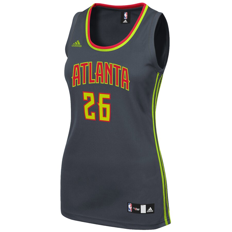 Alternative view of Kyle Korver Atlanta Hawks Adidas Women's Road Replica Basketball Jersey - Charcoal