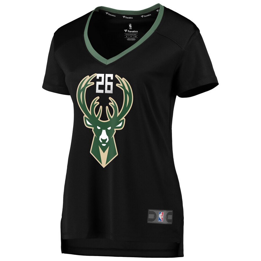 Alternative view of Kyle Korver Milwaukee Bucks Fanatics Branded Women's Fast Break Replica Basketball Jersey Black - Statement Edition