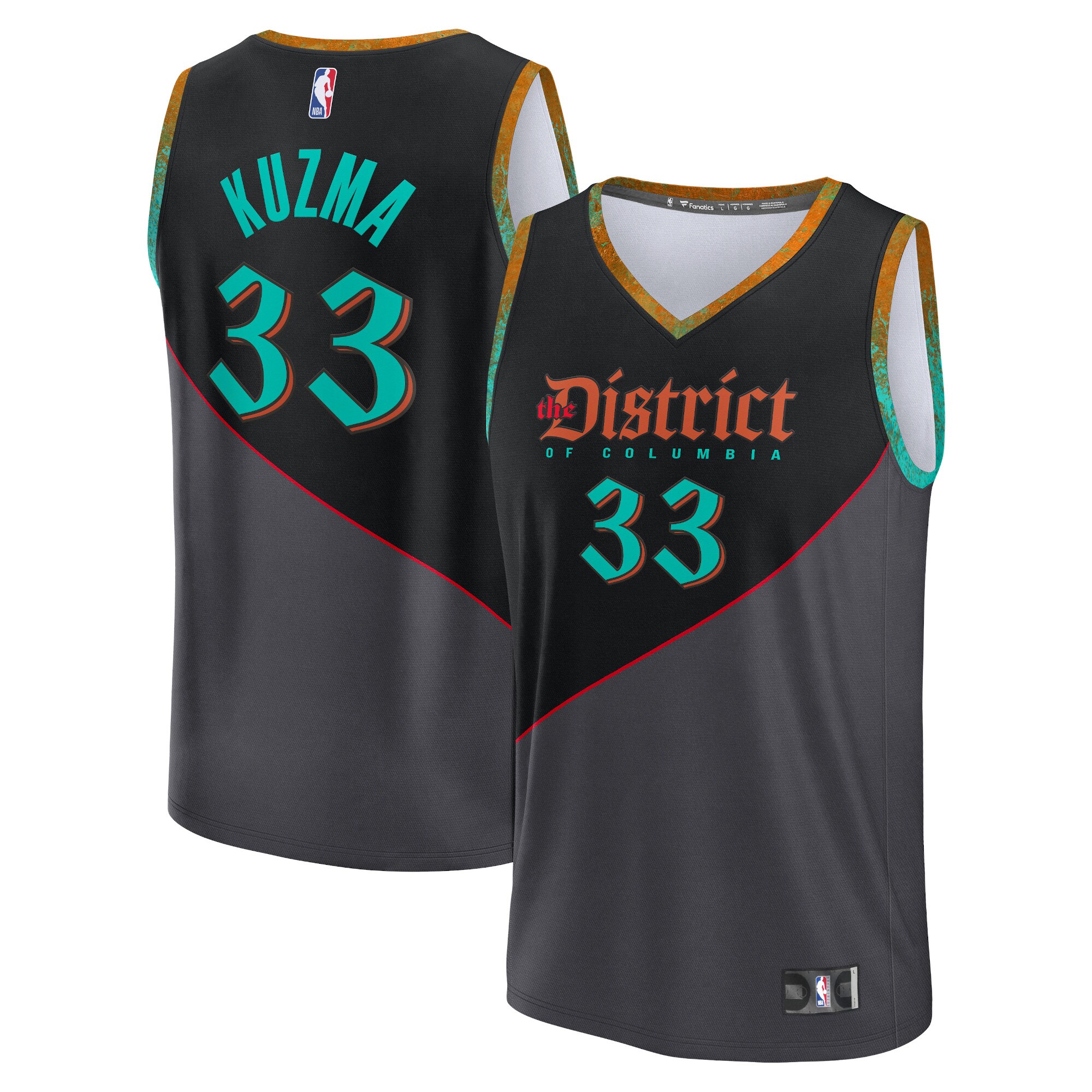Kyle Kuzma Washington Wizards Fanatics Fast Break Jersey - Black - City Edition