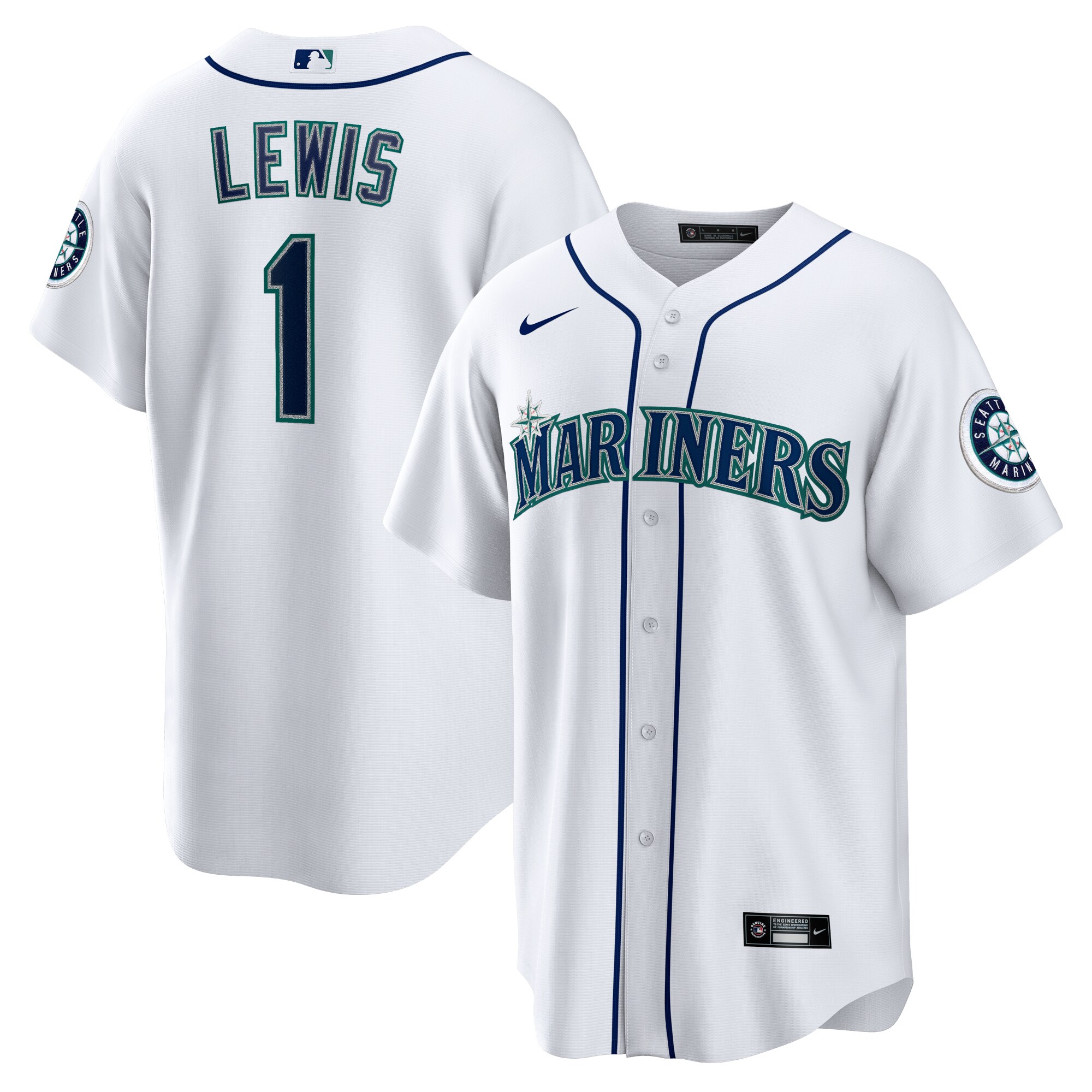 Kyle Lewis Seattle Mariners Replica Player Name Baseball Jersey – White