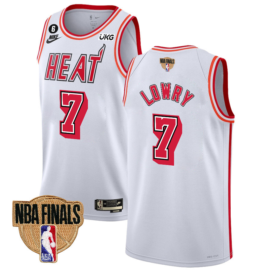 Kyle Lowry 7 Miami Heat Final Champions 2023 Swingman Basketball Jersey - Classic Edition - White - JS588 