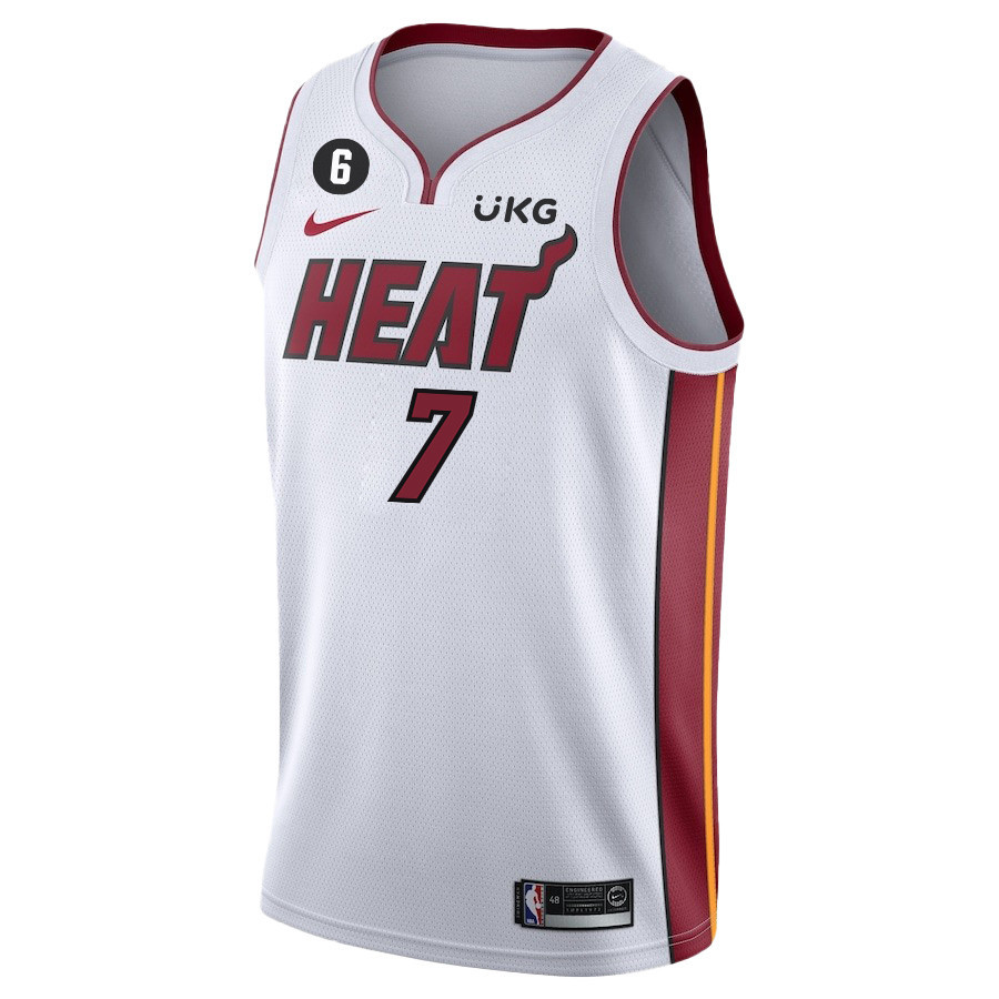 Alternative view of Kyle Lowry 7 Miami Heat Final Champions 2023 Swingman Basketball Jersey - White - JS853 