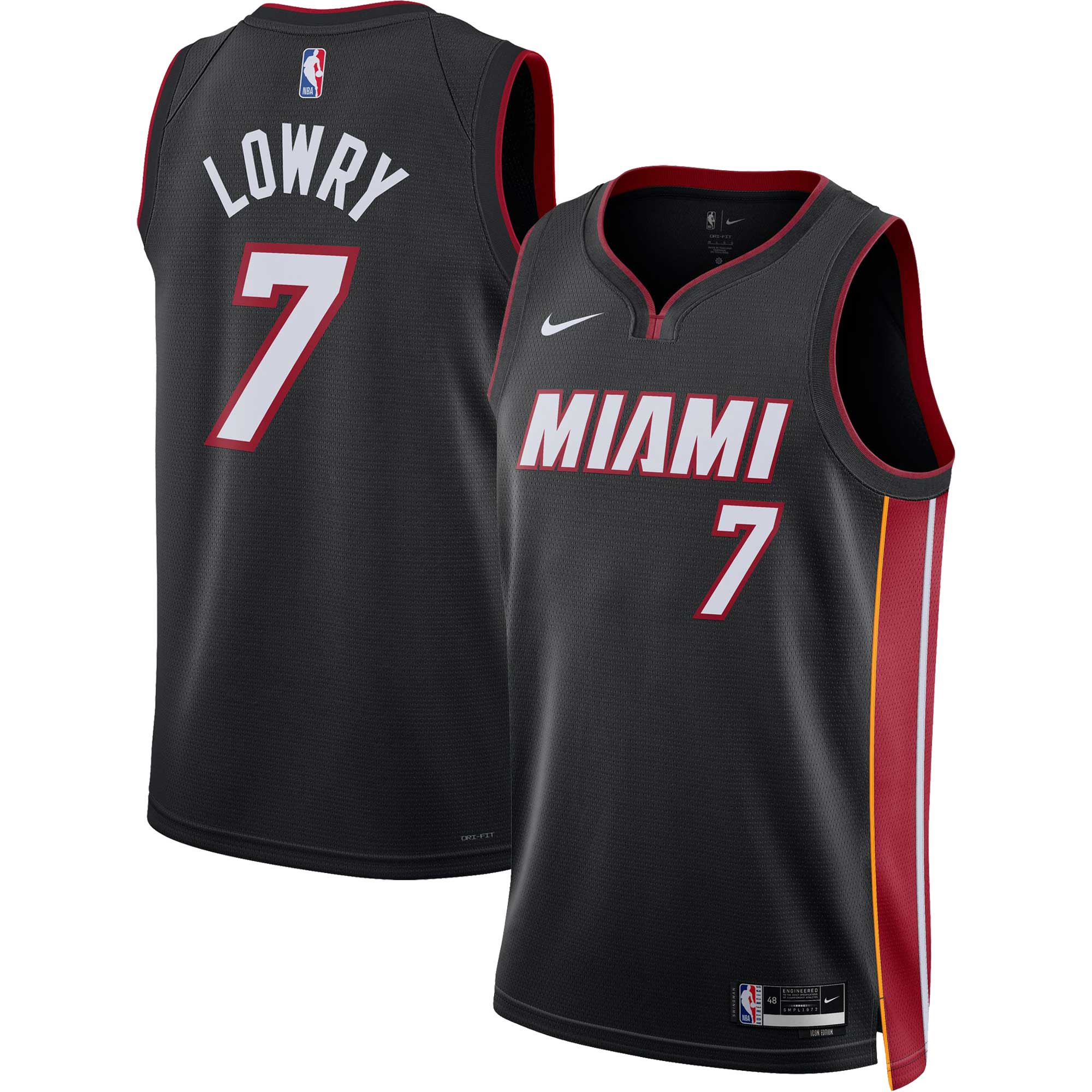 Kyle Lowry Miami Heat Unisex Swingman Basketball Jersey - Icon Edition - Black