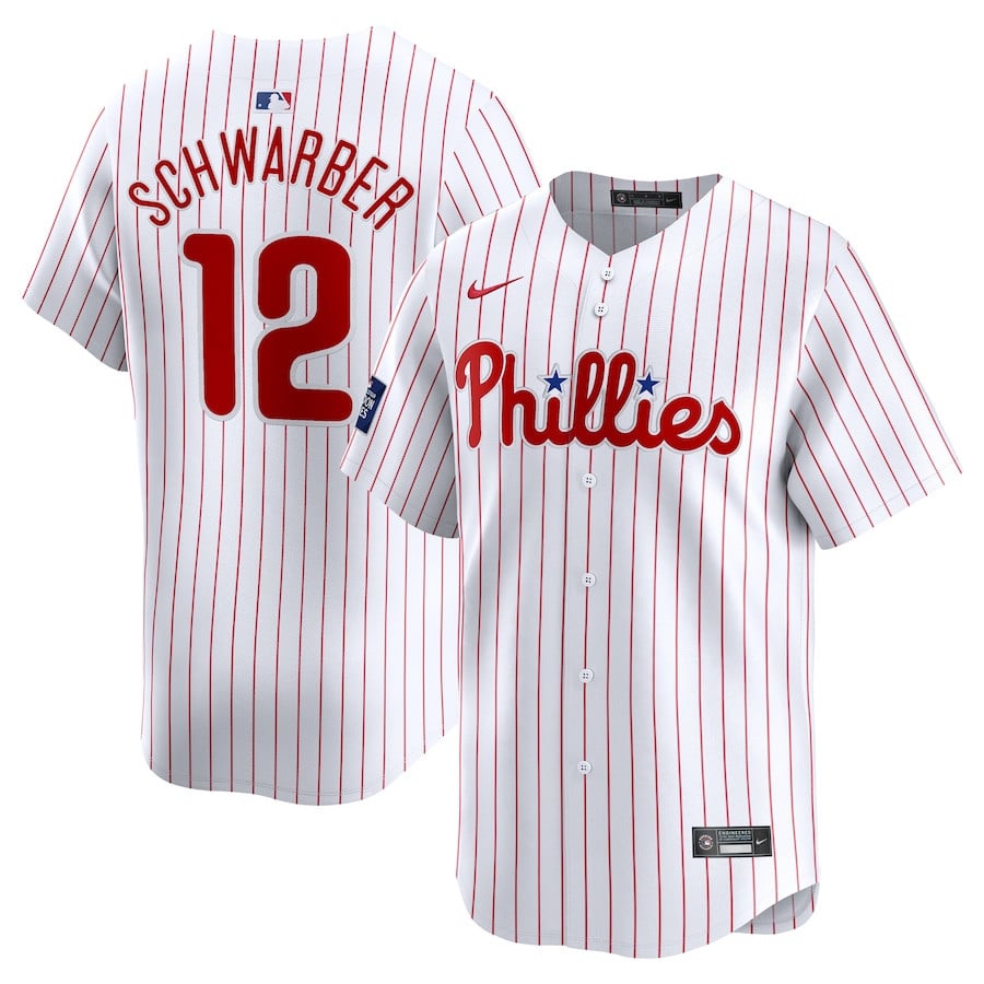 Kyle Schwarber 12 Philadelphia Phillies 2024 MLB World Tour London Series Home Limited Player Men Baseball Jersey - White 