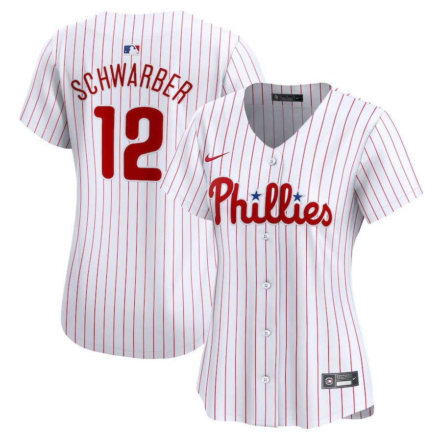 Kyle Schwarber 12 Philadelphia Phillies Women Home Limited Player Baseball Jersey - White 