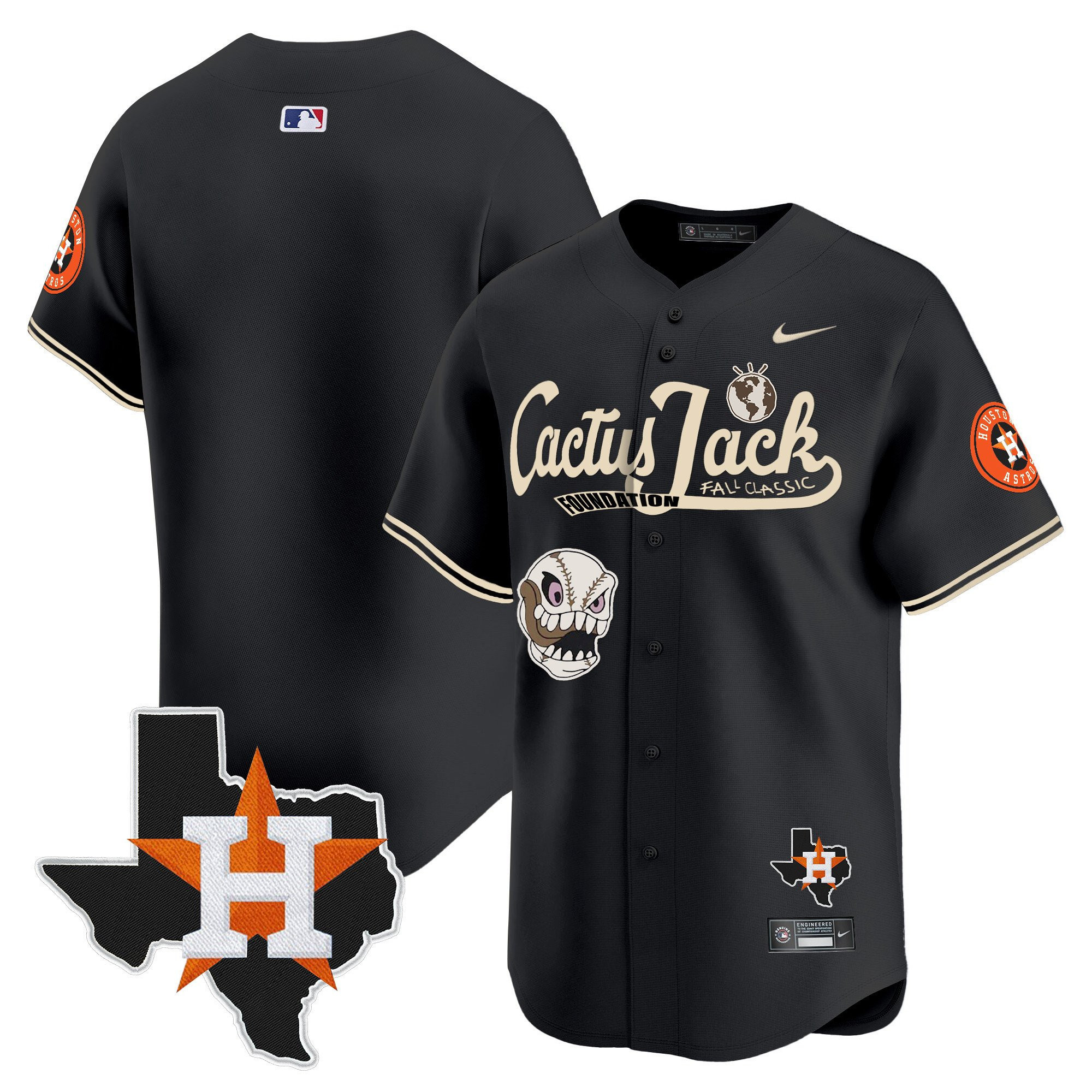 Alternative view of Kyle Tucker 30 Houston Astros Cactus Jack Foundation Fall Classic Black Limited Baseball Jersey - Men 
