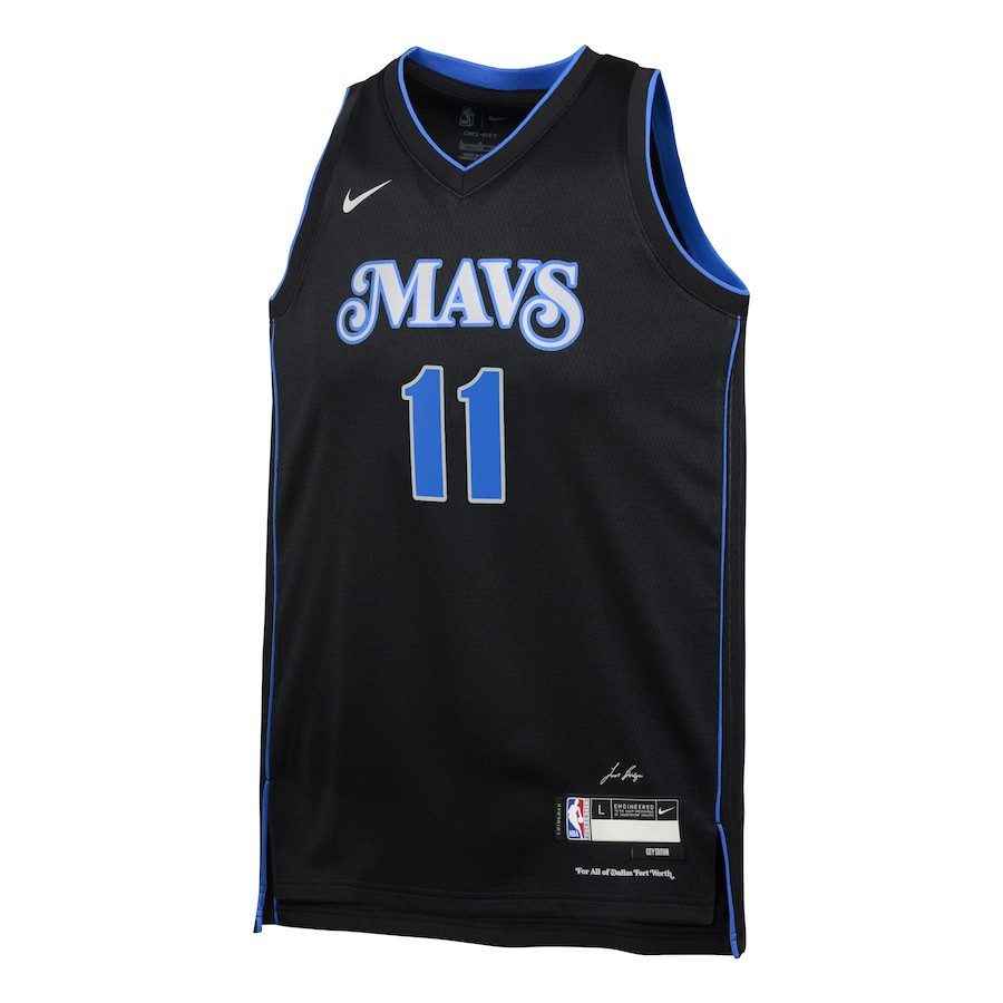 Alternative view of Kyrie Irving 11 Dallas Mavericks 2023/24 City Edition Swingman YOUTH Basketball Jersey - Black - JS544 