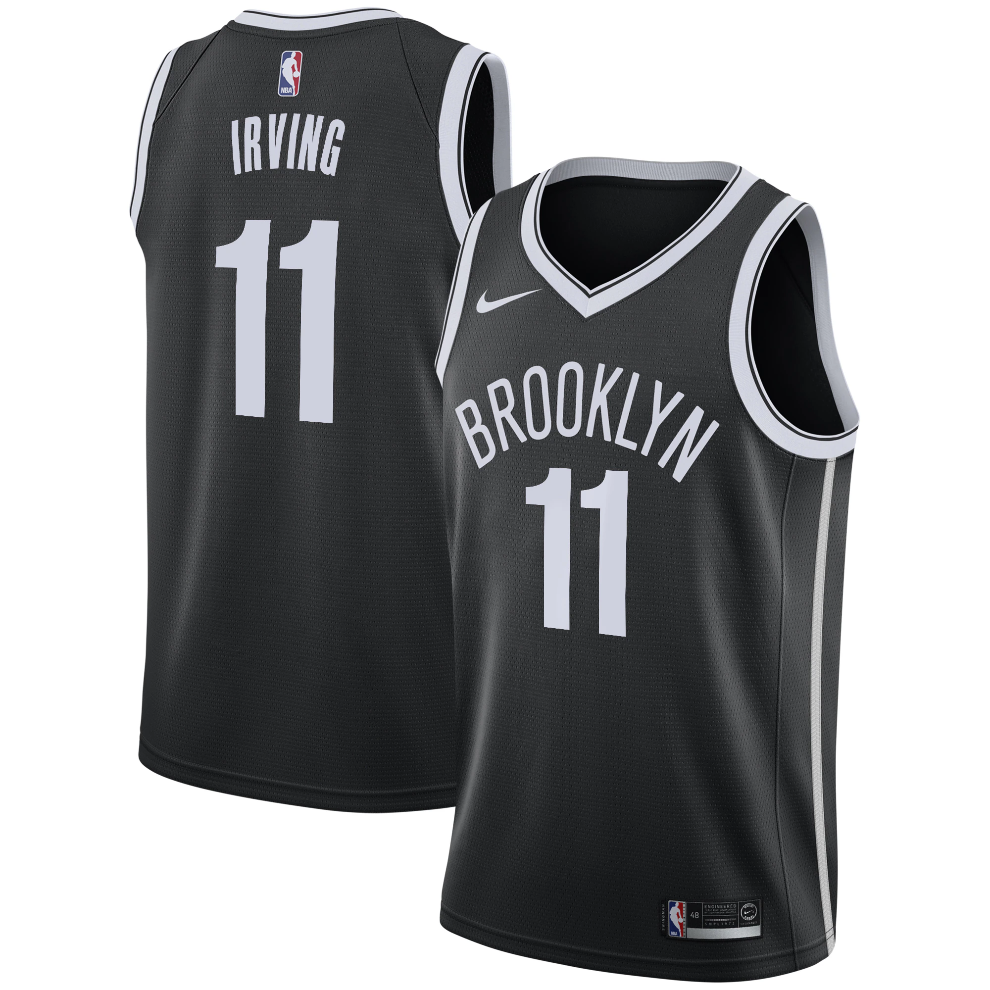 Kyrie Irving Brooklyn Nets 2019/20 Swingman Basketball Jersey Black - Icon Edition