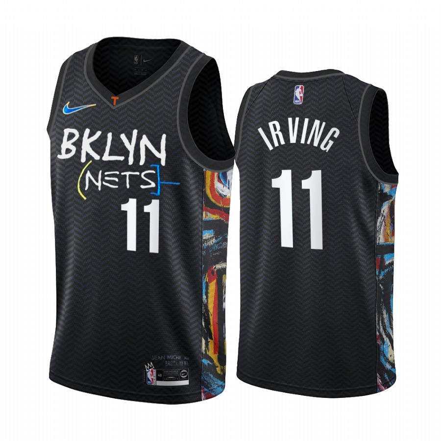 Kyrie Irving Brooklyn Nets Black City Edition Honor Basquiat 2020-21 Basketball Jersey