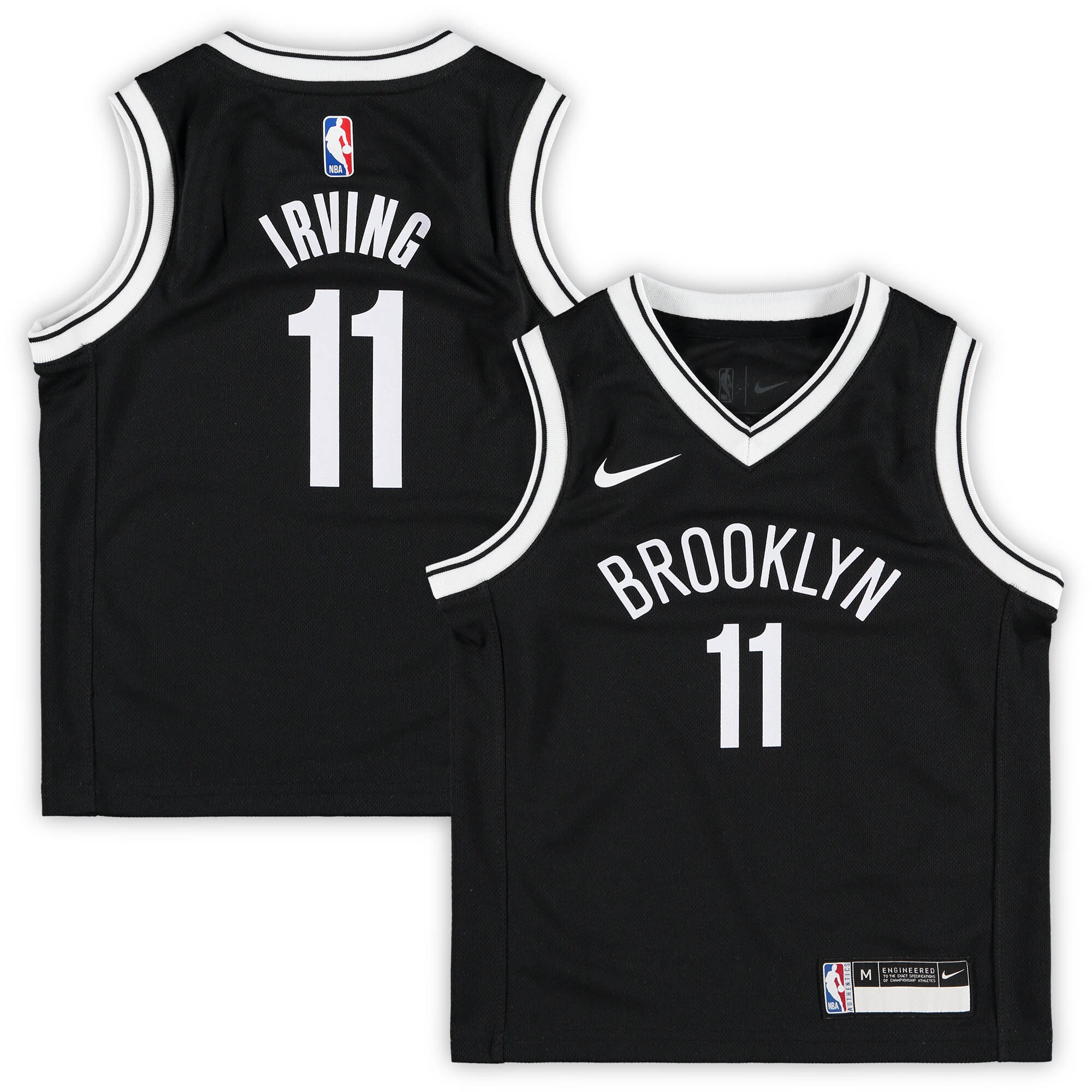 Alternative view of Kyrie Irving Brooklyn Nets Preschool 2019/20 Basketball Jersey - Black - Icon Edition