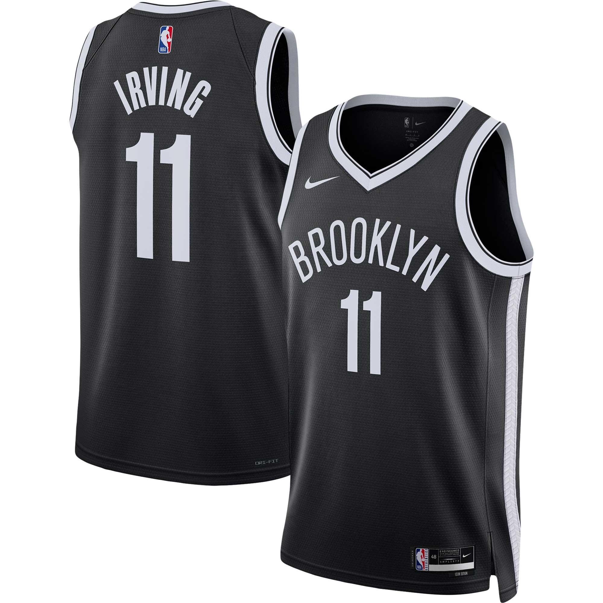 Alternative view of Kyrie Irving Brooklyn Nets Unisex 2020/21 Swingman Basketball Jersey - Icon Edition - Black