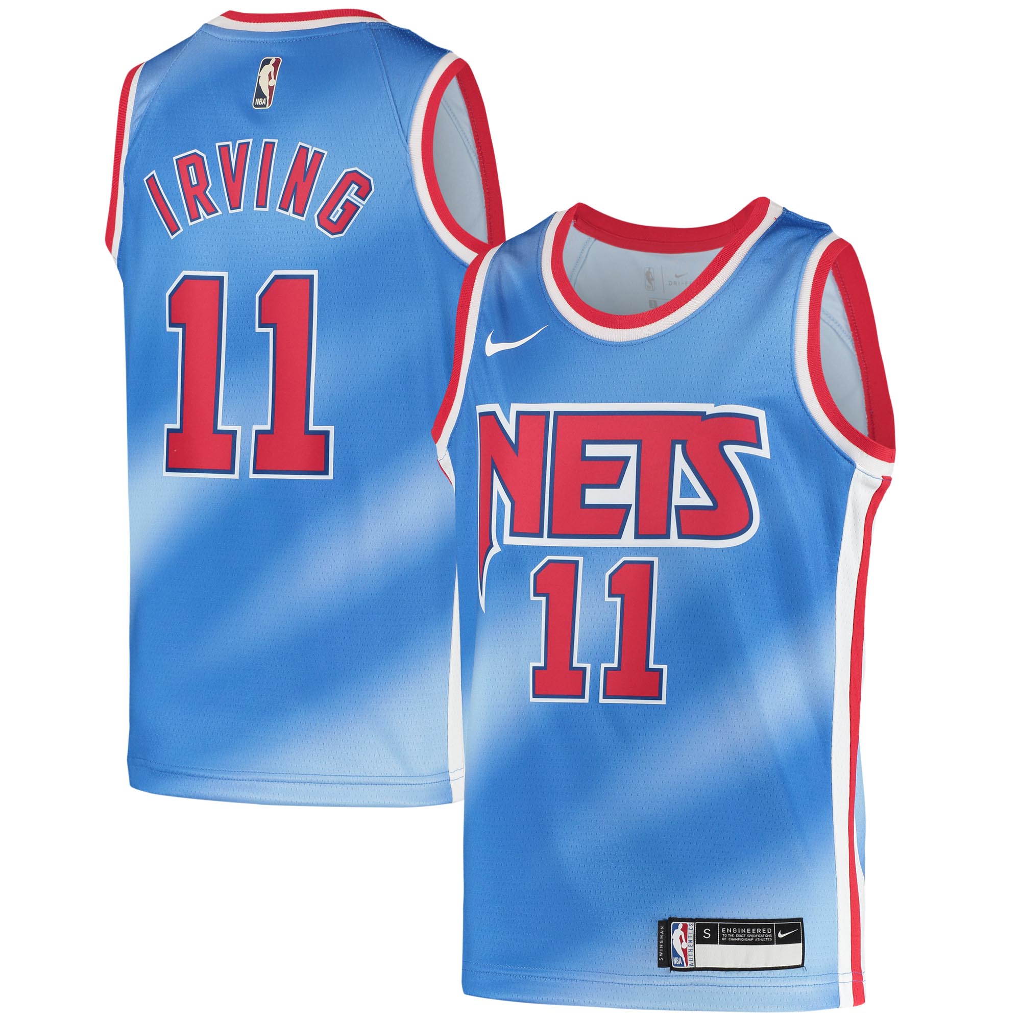Alternative view of Kyrie Irving Brooklyn Nets Youth 2020/21 Basketball Jersey - Classic Edition - Light Blue