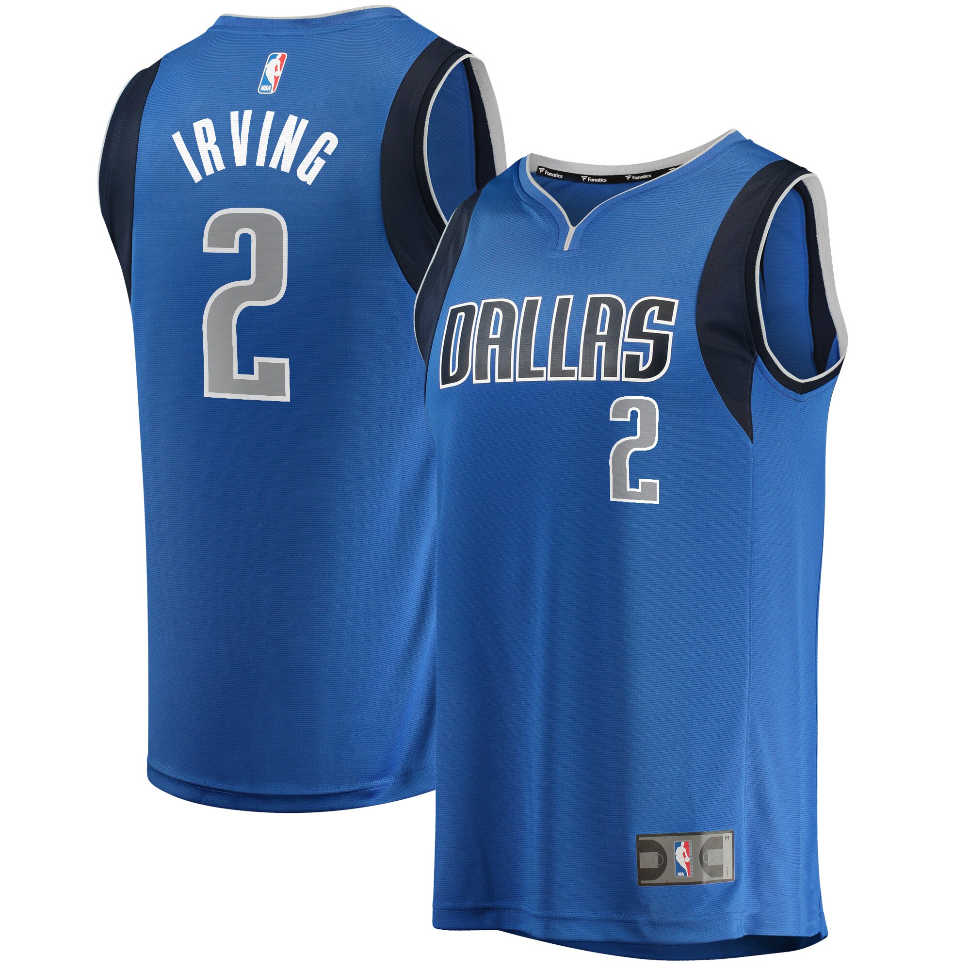 Alternative view of Kyrie Irving Dallas Mavericks Fanatics Branded 2022/23 Fast Break Replica Basketball Jersey - Icon Edition - Royal