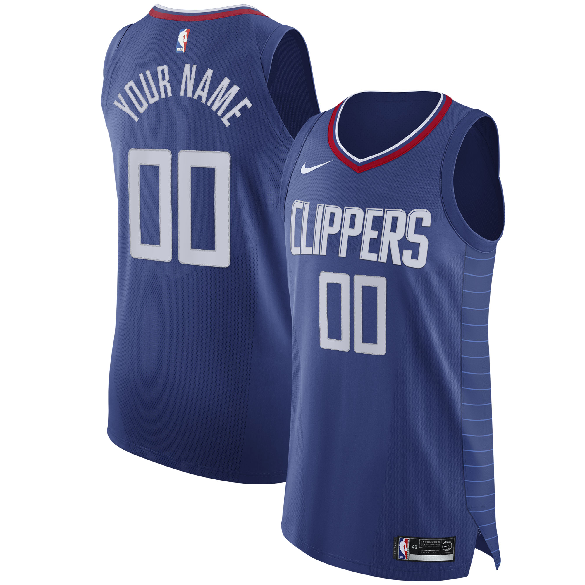 La Clippers 2020/21 Authentic Custom Basketball Jersey Blue - Icon Edition