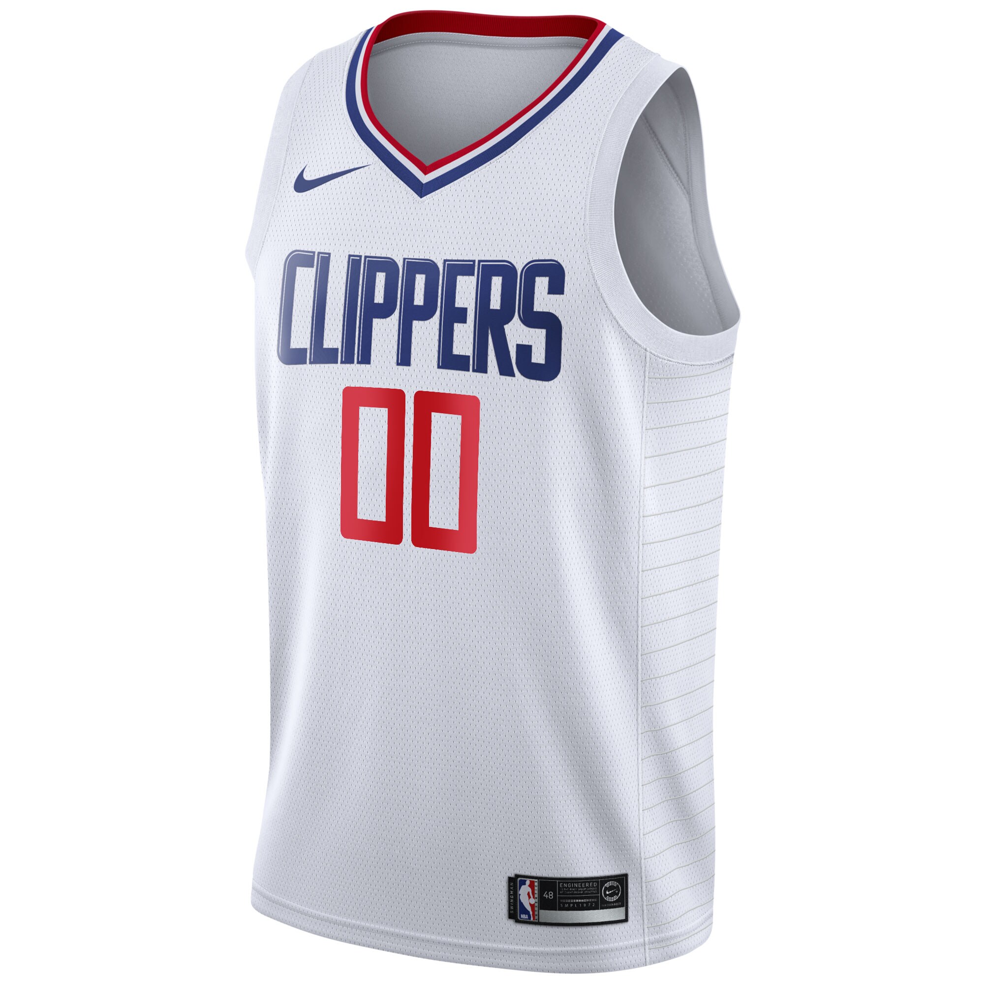 Alternative view of La Clippers 2020/21 Swingman Custom Basketball Jersey - Association Edition - White
