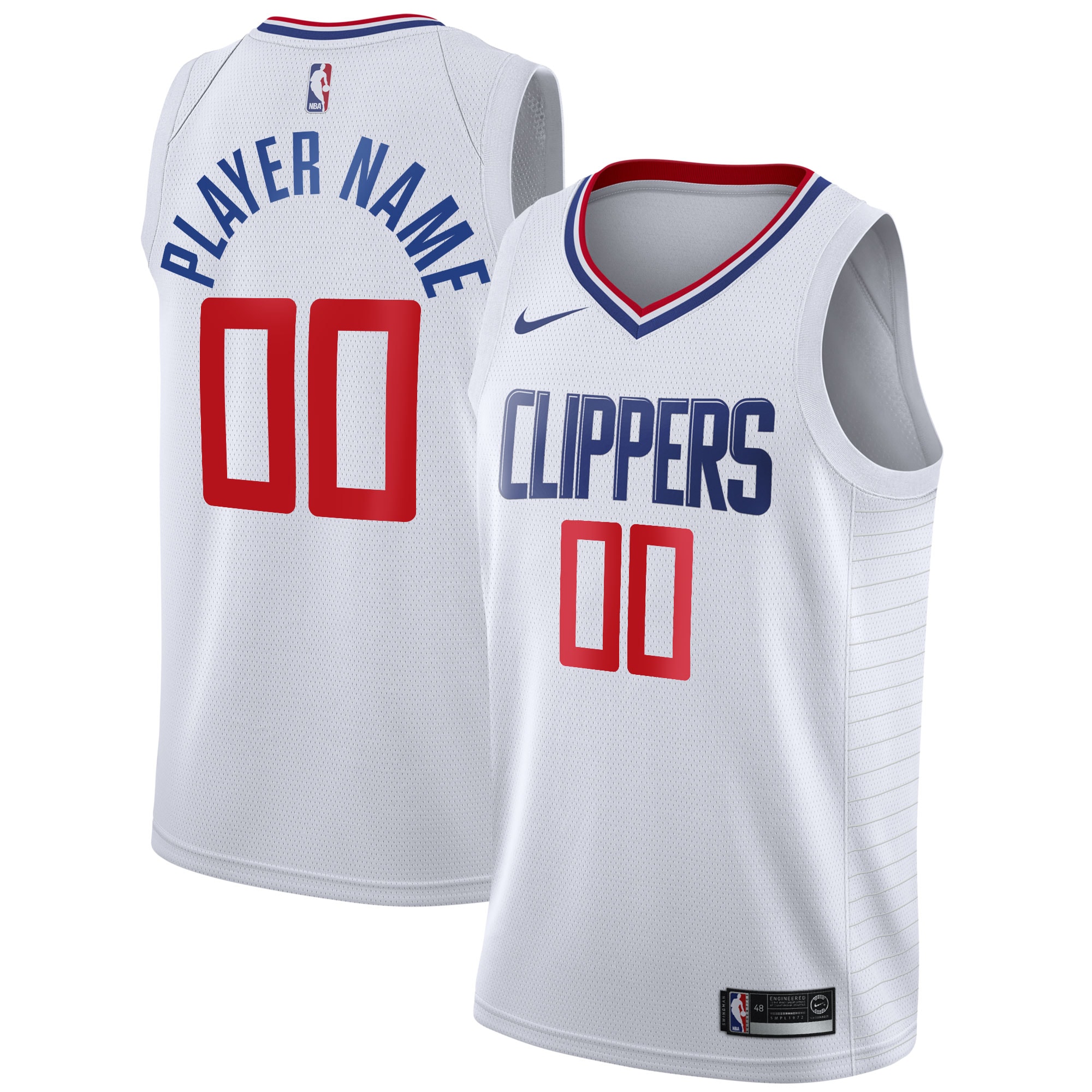 La Clippers 2020/21 Swingman Custom Basketball Jersey - Association Edition - White