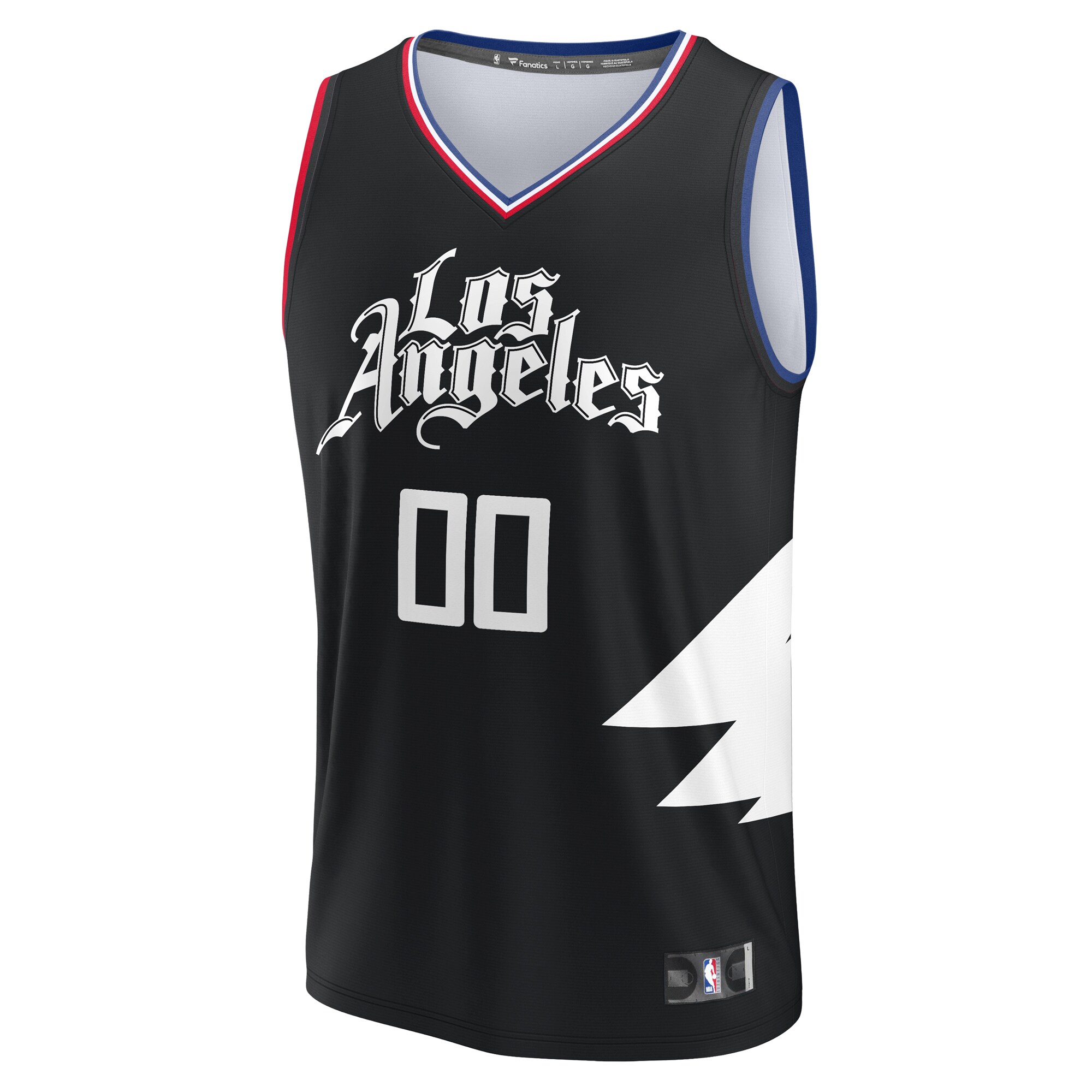 Alternative view of La Clippers Fanatics Youth Fast Break Replica Custom Basketball Jersey - Statement Edition - Black