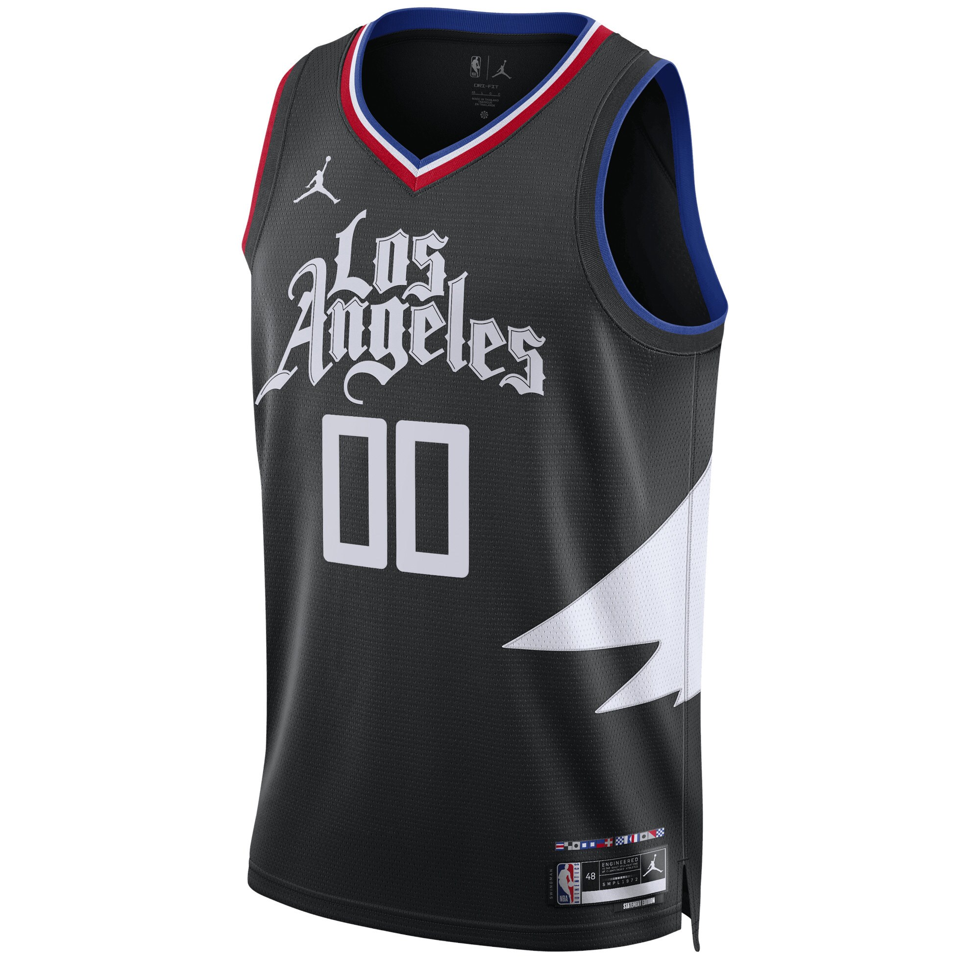 Alternative view of La Clippers Jordan Brand Unisex 2022/23 Swingman Custom Basketball Jersey - Statement Edition - Black