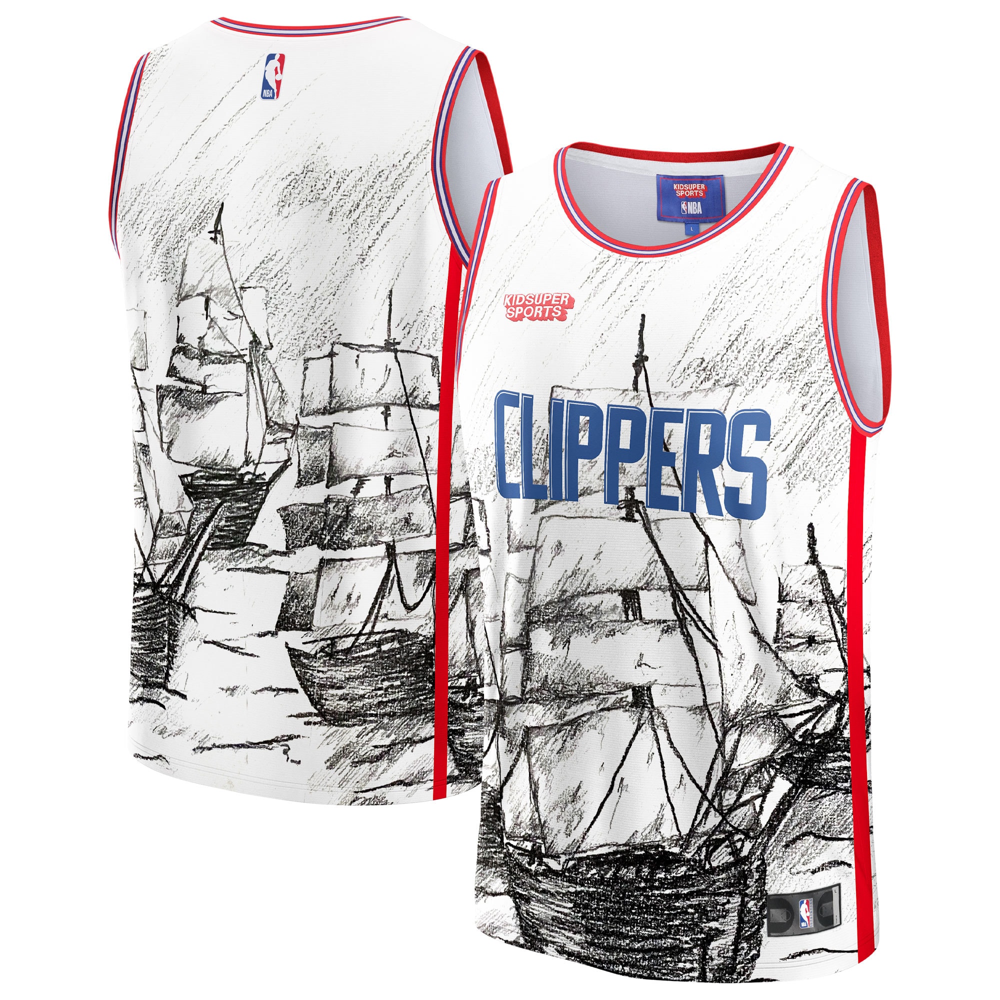 La Clippers Nba & Kidsuper Studios By Fanatics Unisex Hometown Basketball Jersey - Gray