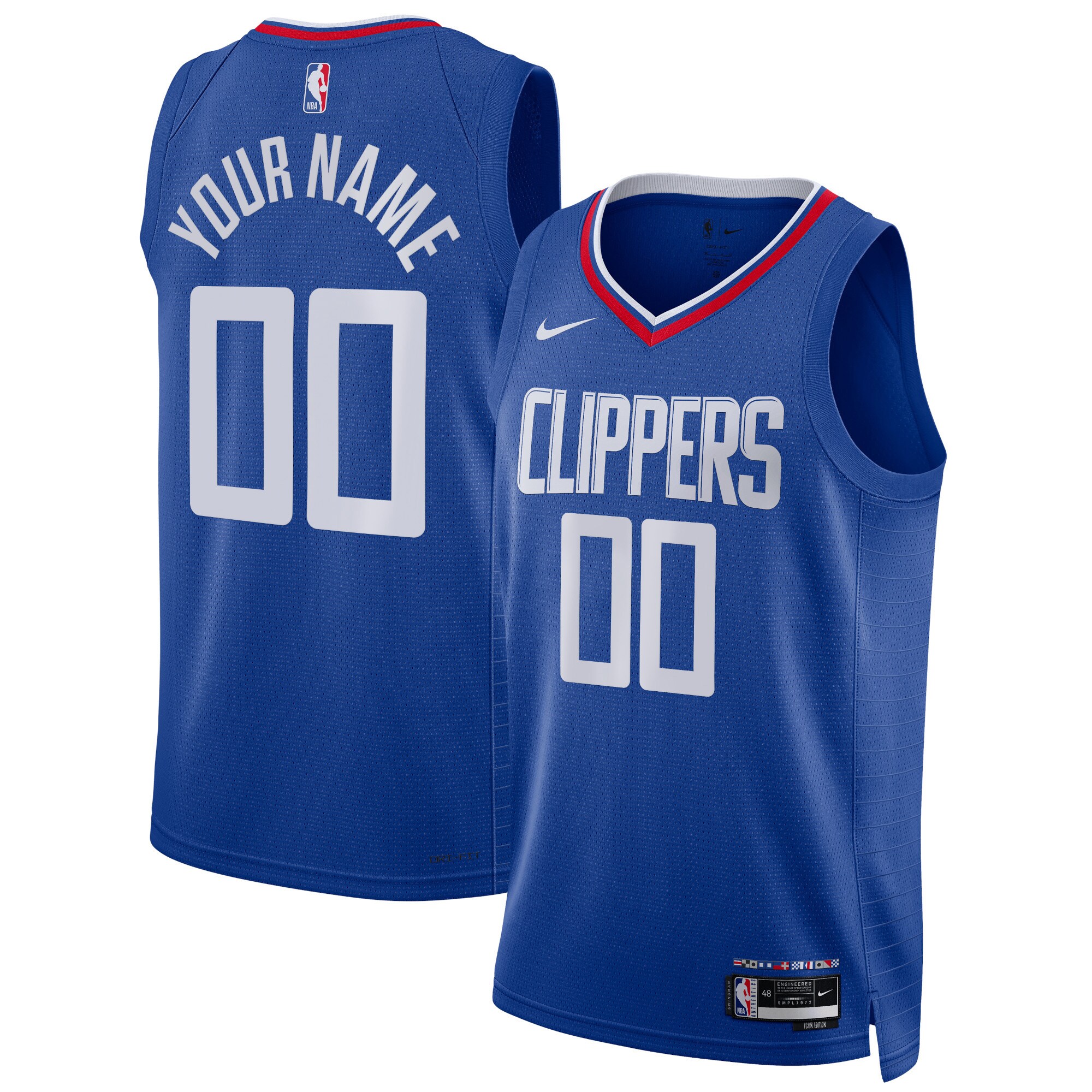 La Clippers Unisex Swingman Custom Basketball Jersey Royal - Icon Edition