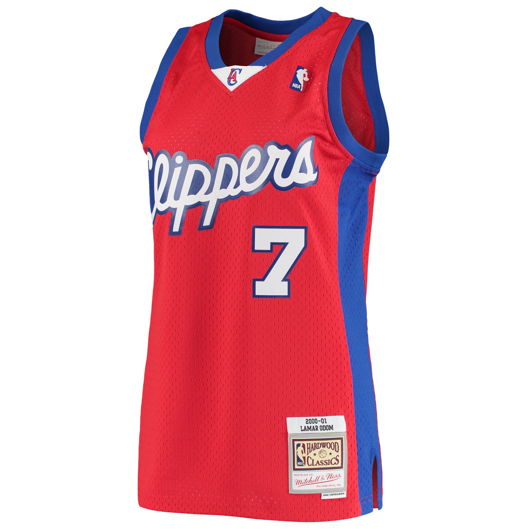 Alternative view of Lamar Odom La Clippers Mitchell & Ness 2000/01 Hardwood Classics Swingman Basketball Jersey - Red