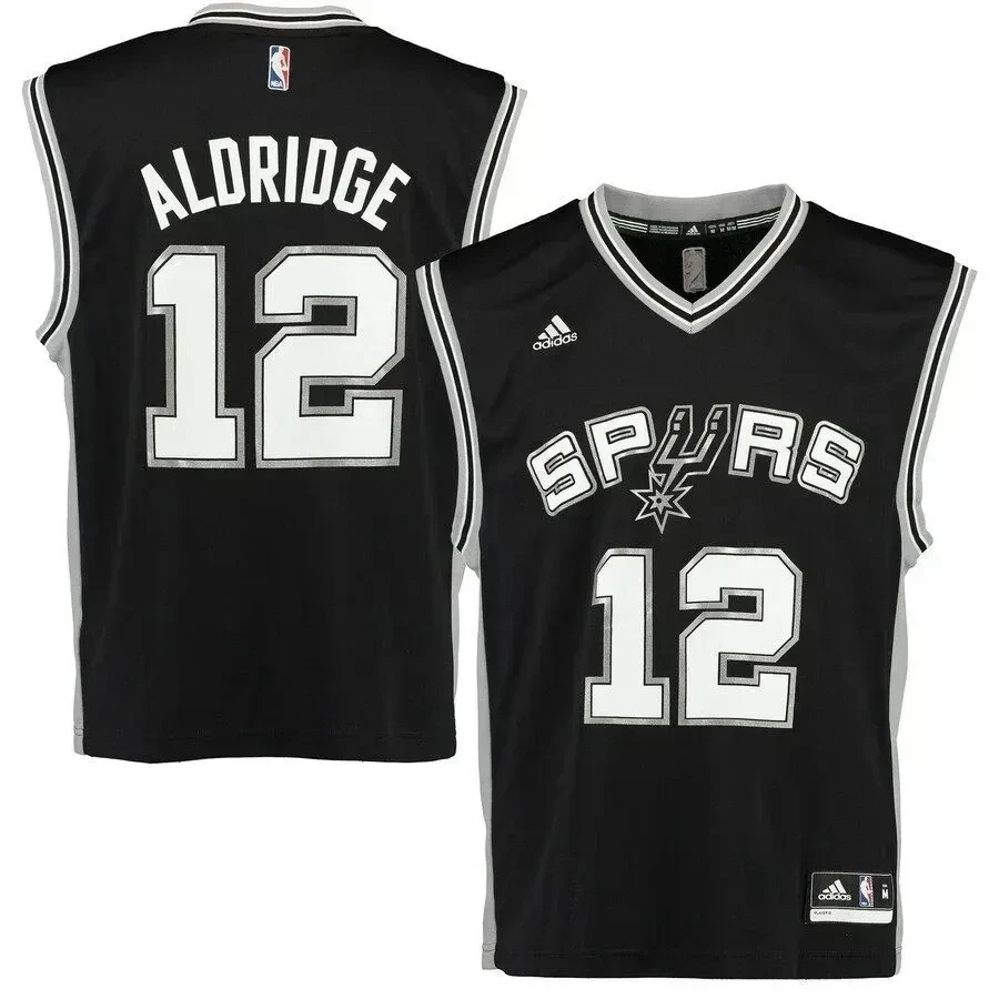 Lamarcus Aldridge San Antonio Spurs Road Basketball Jersey - Black - JS691 