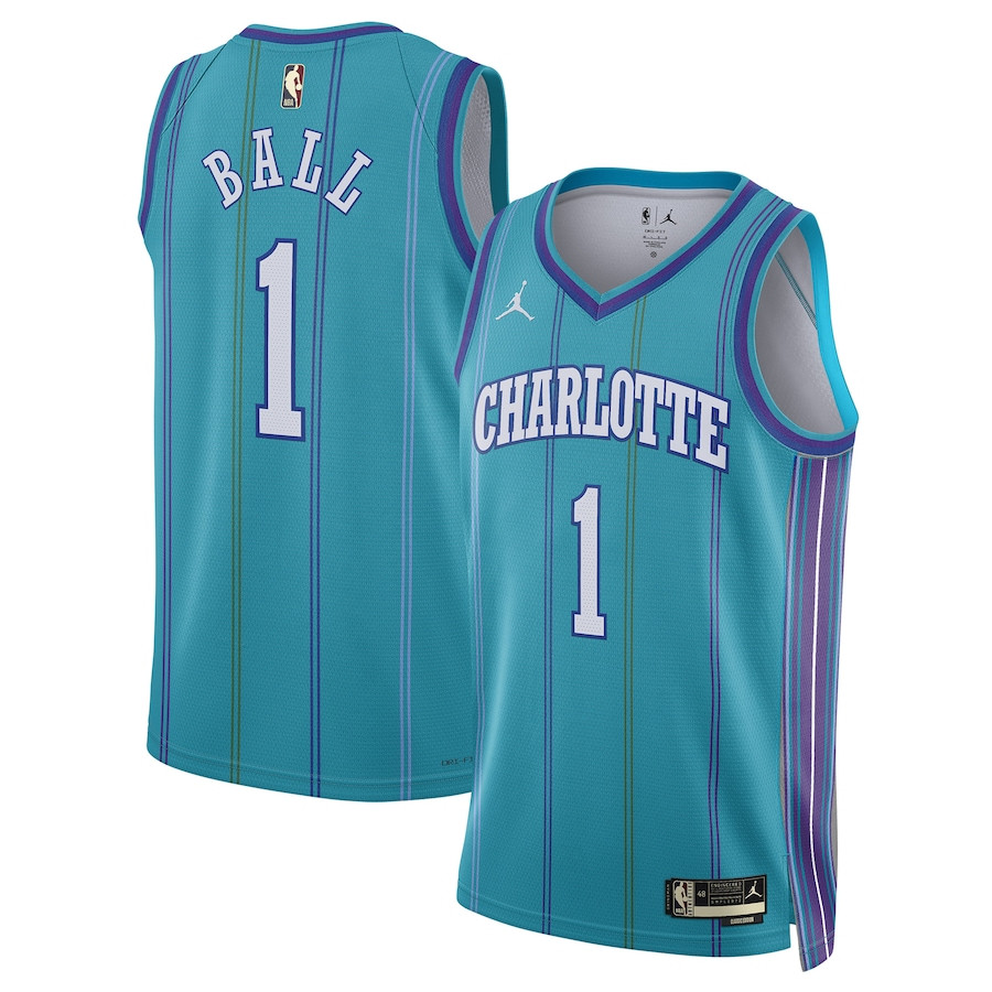 LaMelo Ball 1 Charlotte Hornets 2023/24 Swingman Basketball Jersey - Classic Edition - Teal - JS295 