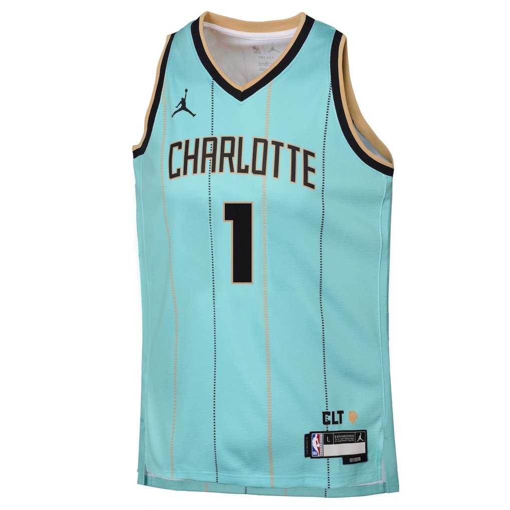 Alternative view of LaMelo Ball 1 Charlotte Hornets 2024/25 Swingman Player YOUTH Basketball Jersey - City Edition - Mint - JS417 