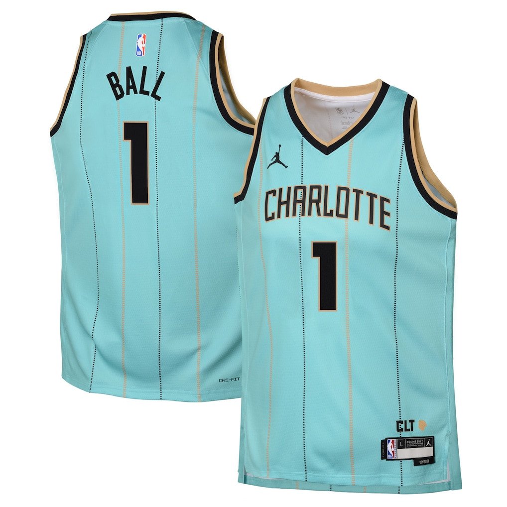 LaMelo Ball 1 Charlotte Hornets 2024/25 Swingman Player YOUTH Basketball Jersey - City Edition - Mint - JS417 