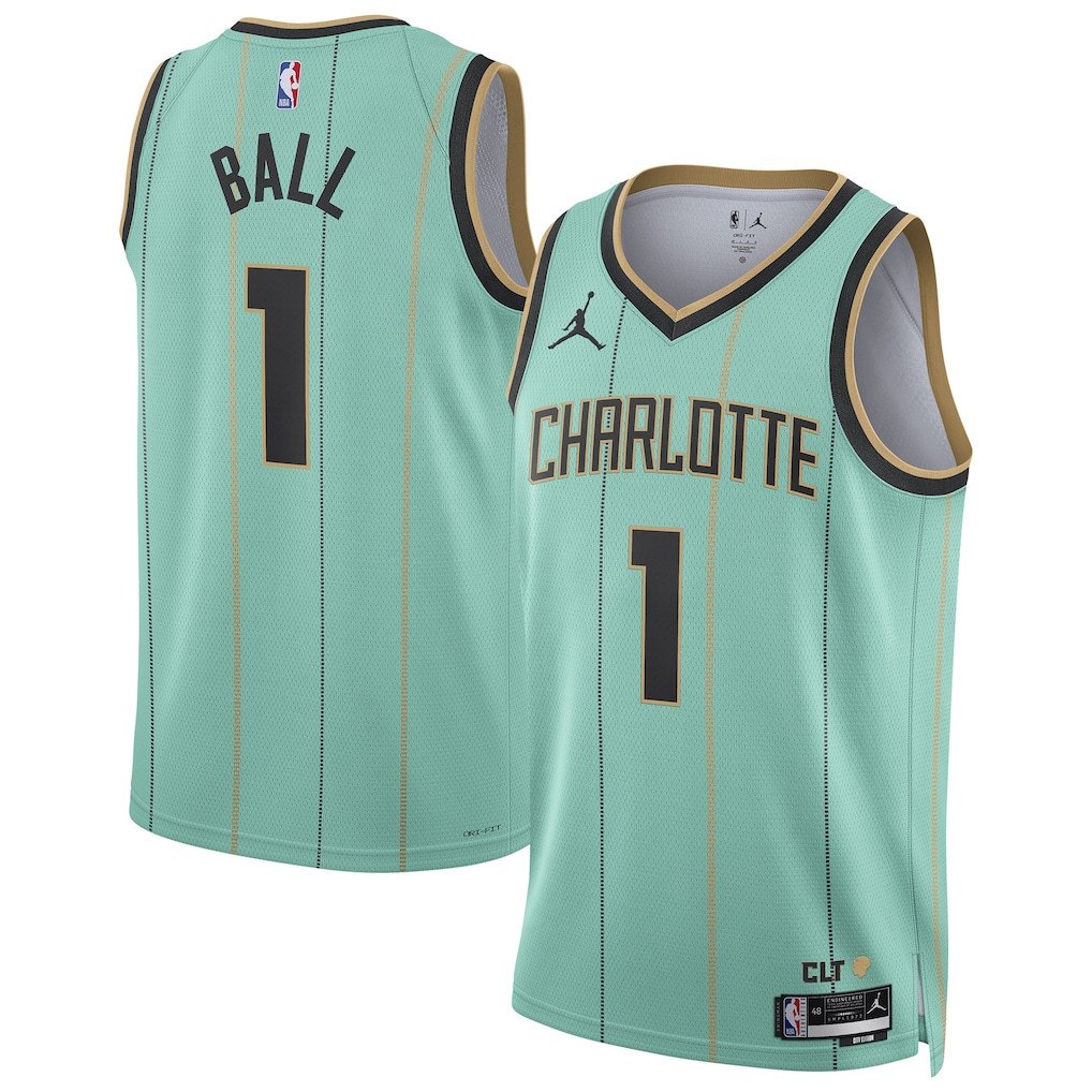 LaMelo Ball 1 Charlotte Hornets Unisex 2024/25 Swingman Player Basketball Jersey - City Edition - Mint - JS287 