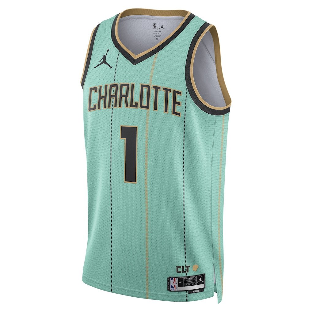 Alternative view of LaMelo Ball 1 Charlotte Hornets Unisex 2024/25 Swingman Player Basketball Jersey - City Edition - Mint - JS287 