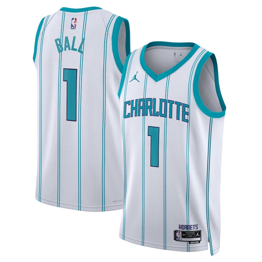 LaMelo Ball 1 Charlotte Hornets Unisex Swingman Basketball Jersey - Association Edition - White - JS628 