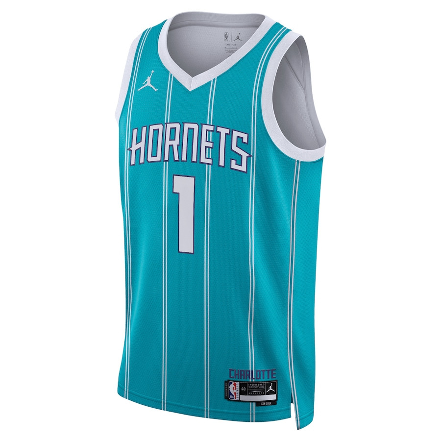 Alternative view of LaMelo Ball 1 Charlotte Hornets Unisex Swingman Basketball Jersey - Icon Edition - Teal - JS599 