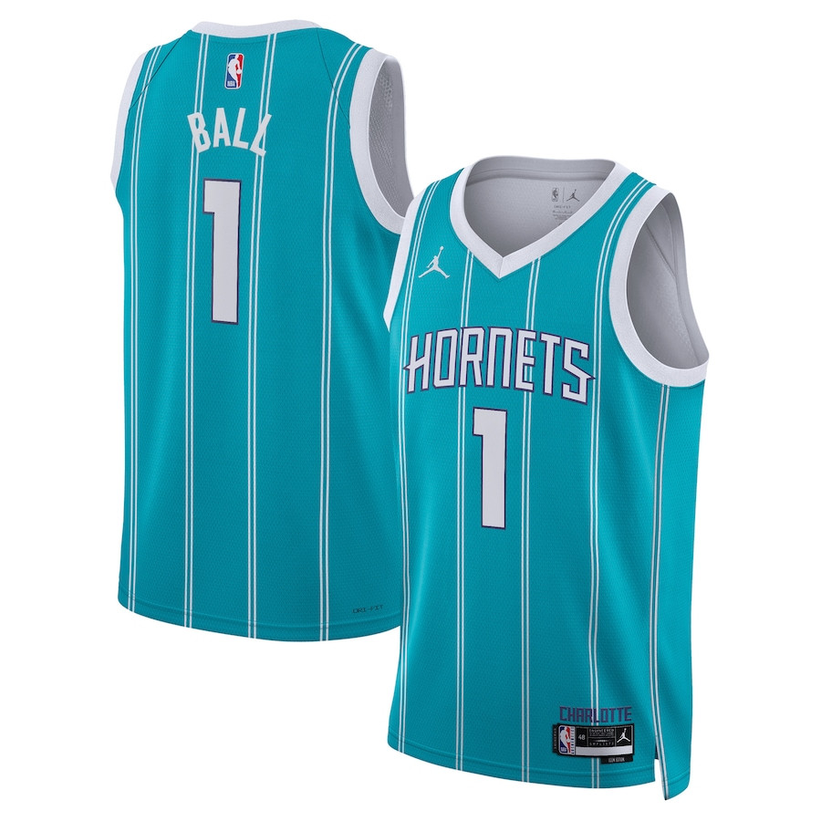 LaMelo Ball 1 Charlotte Hornets Unisex Swingman Basketball Jersey - Icon Edition - Teal - JS599 