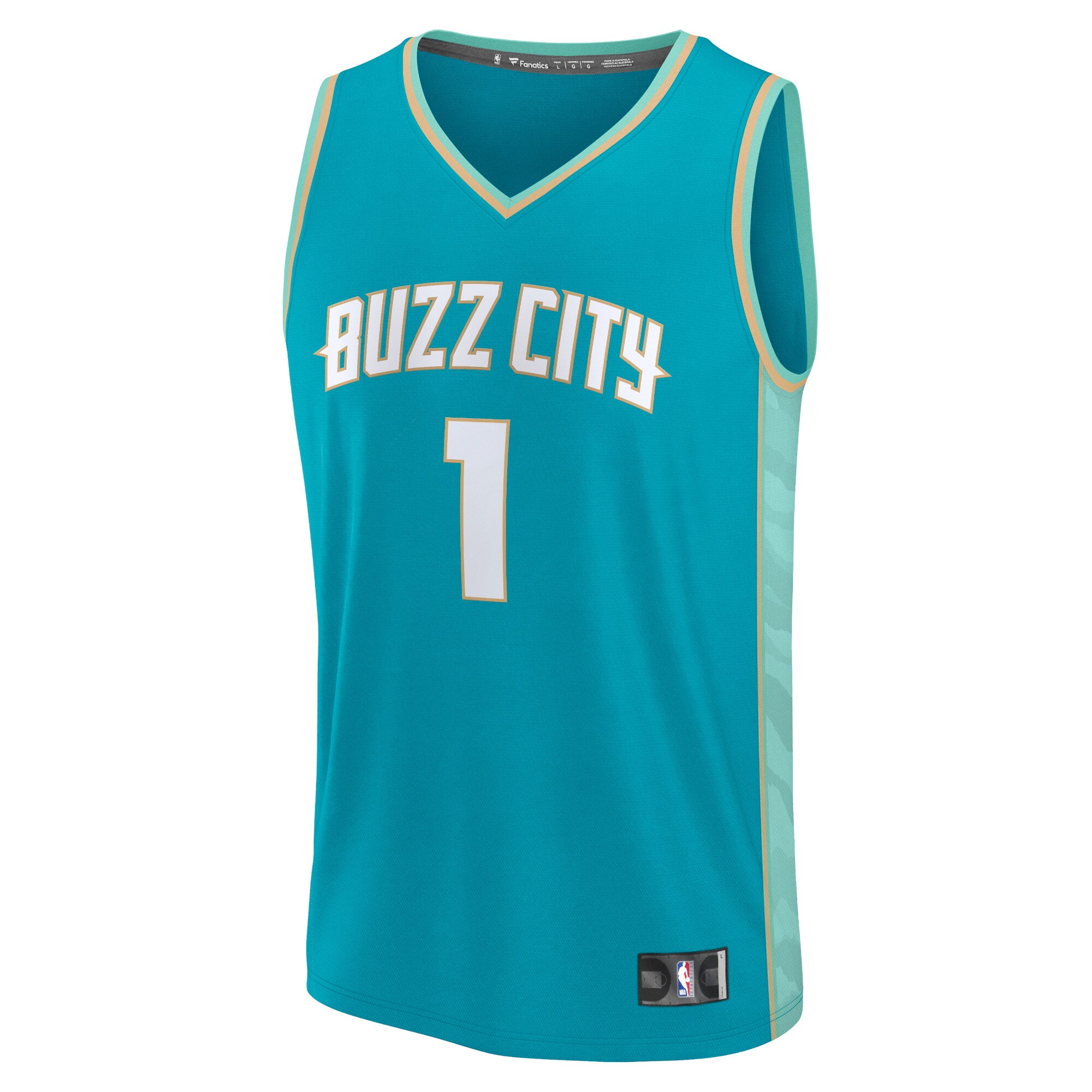 Alternative view of Lamelo Ball Charlotte Hornets Fanatics Fast Break Basketball Jersey - Teal - City Edition