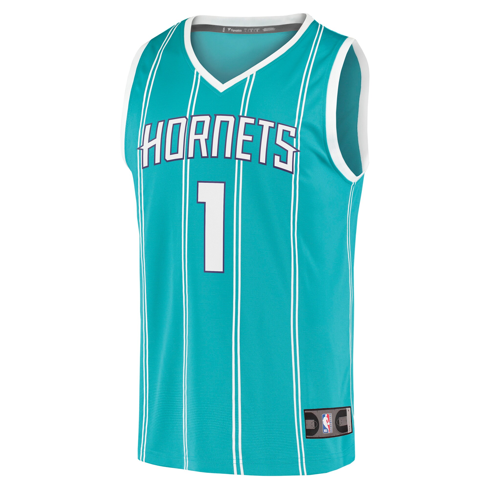 Alternative view of Lamelo Ball Charlotte Hornets Fanatics Fast Break Replica Basketball Jersey – Icon Edition – Teal