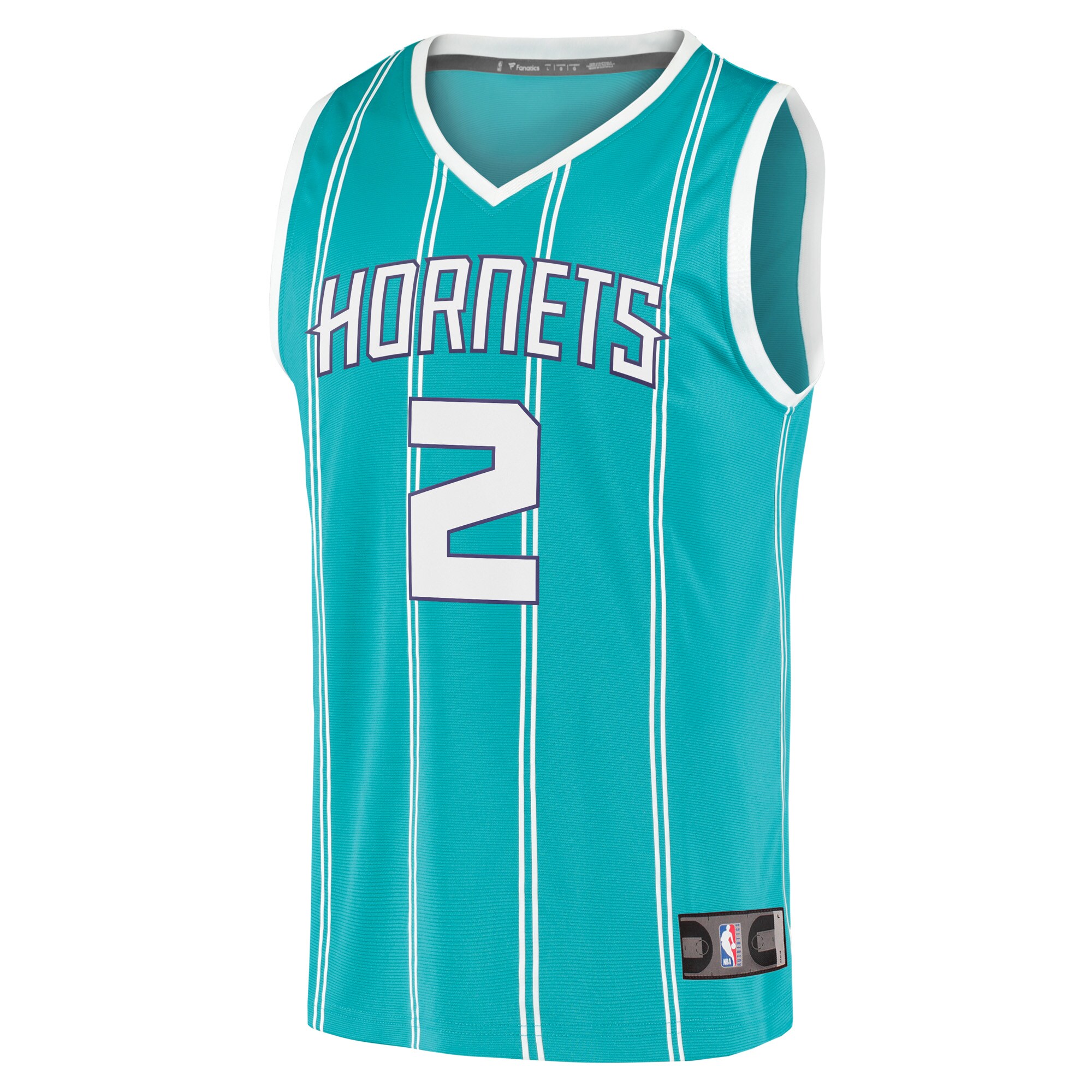 Alternative view of Lamelo Ball Charlotte Hornets Fanatics Fast Break Replica Basketball Jersey Teal - Icon Edition