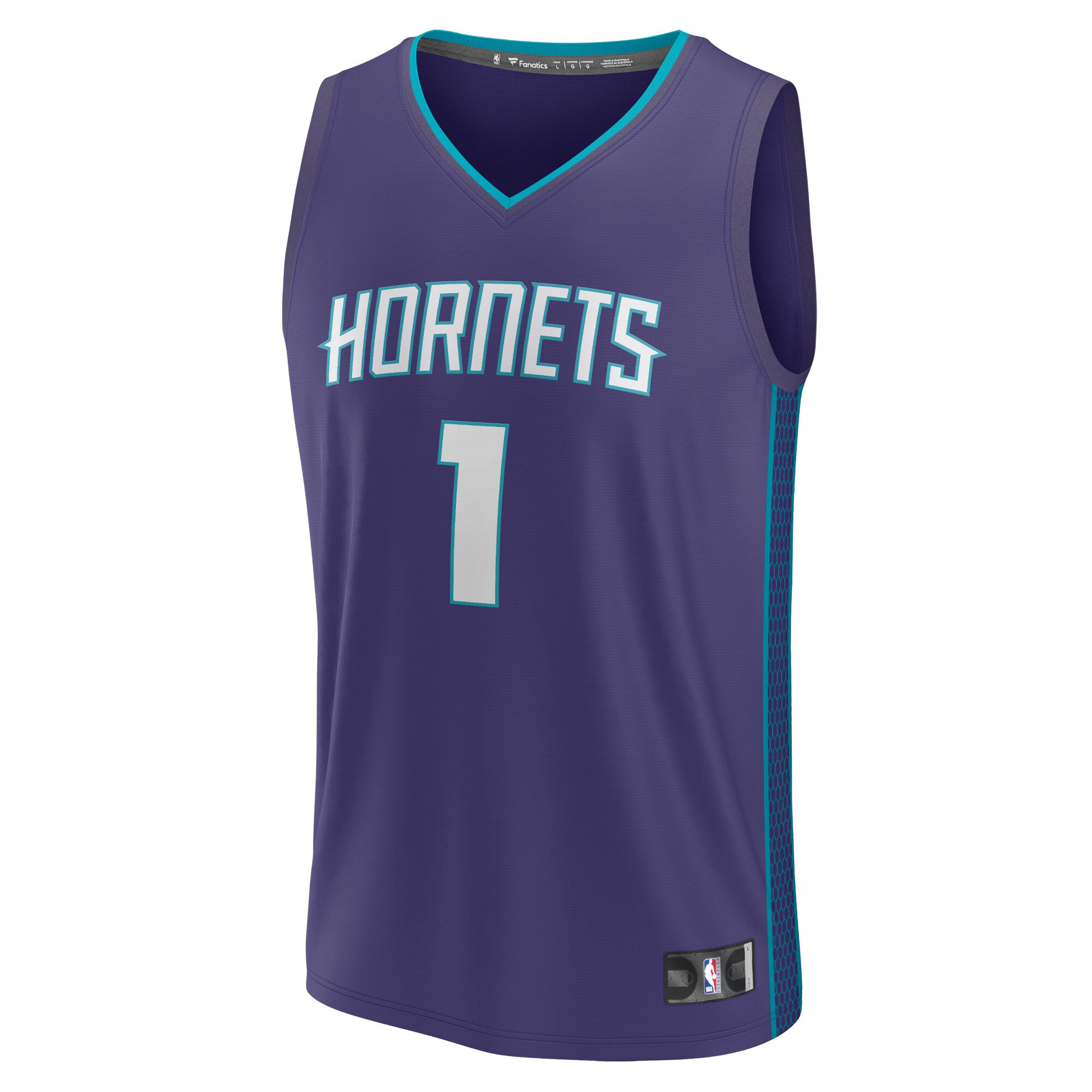 Alternative view of Lamelo Ball Charlotte Hornets Fanatics Fast Break Replica Player Basketball Jersey - Statement Edition - Purple