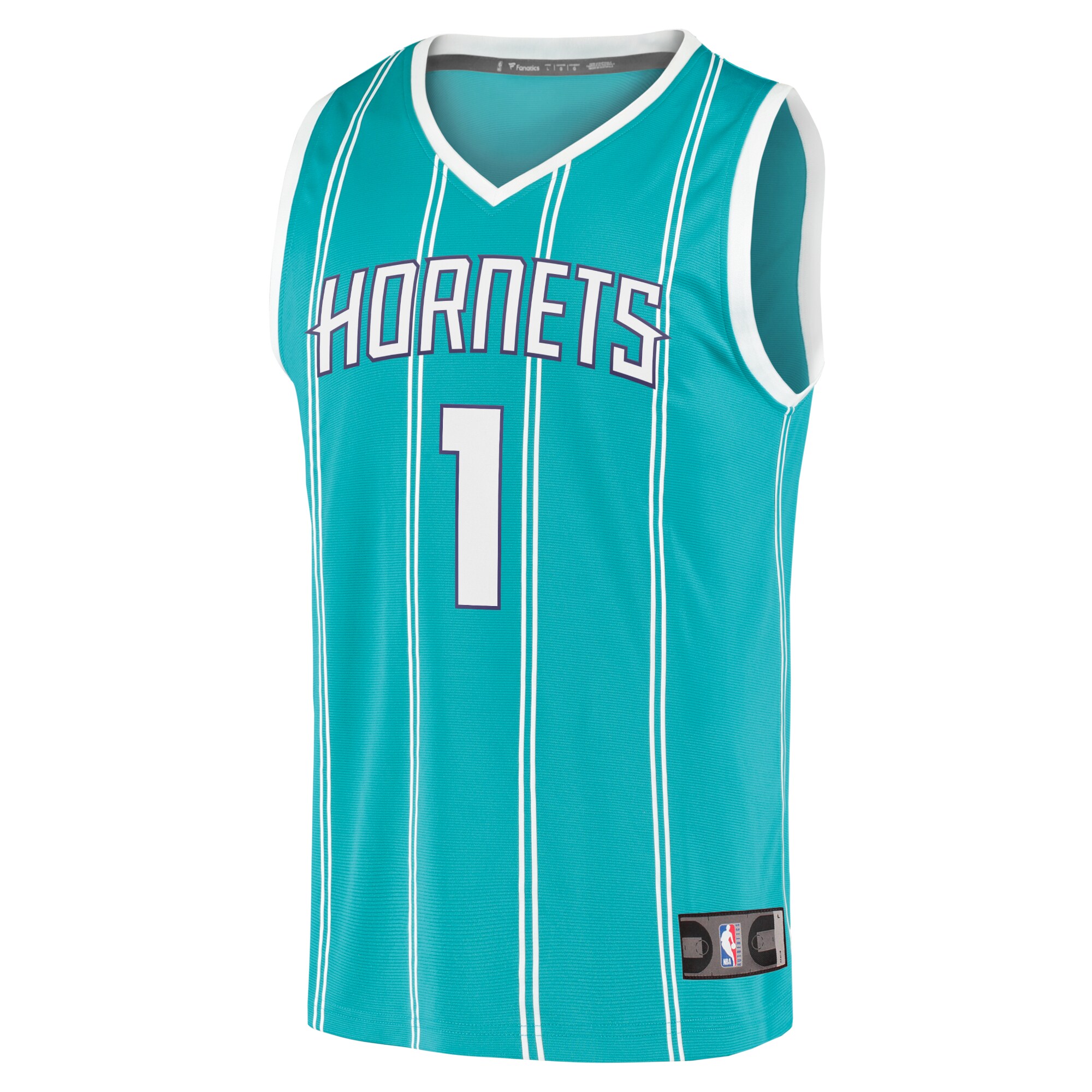 Alternative view of Lamelo Ball Charlotte Hornets Fanatics Youth Fast Break Player Basketball Jersey – Icon Edition – Teal